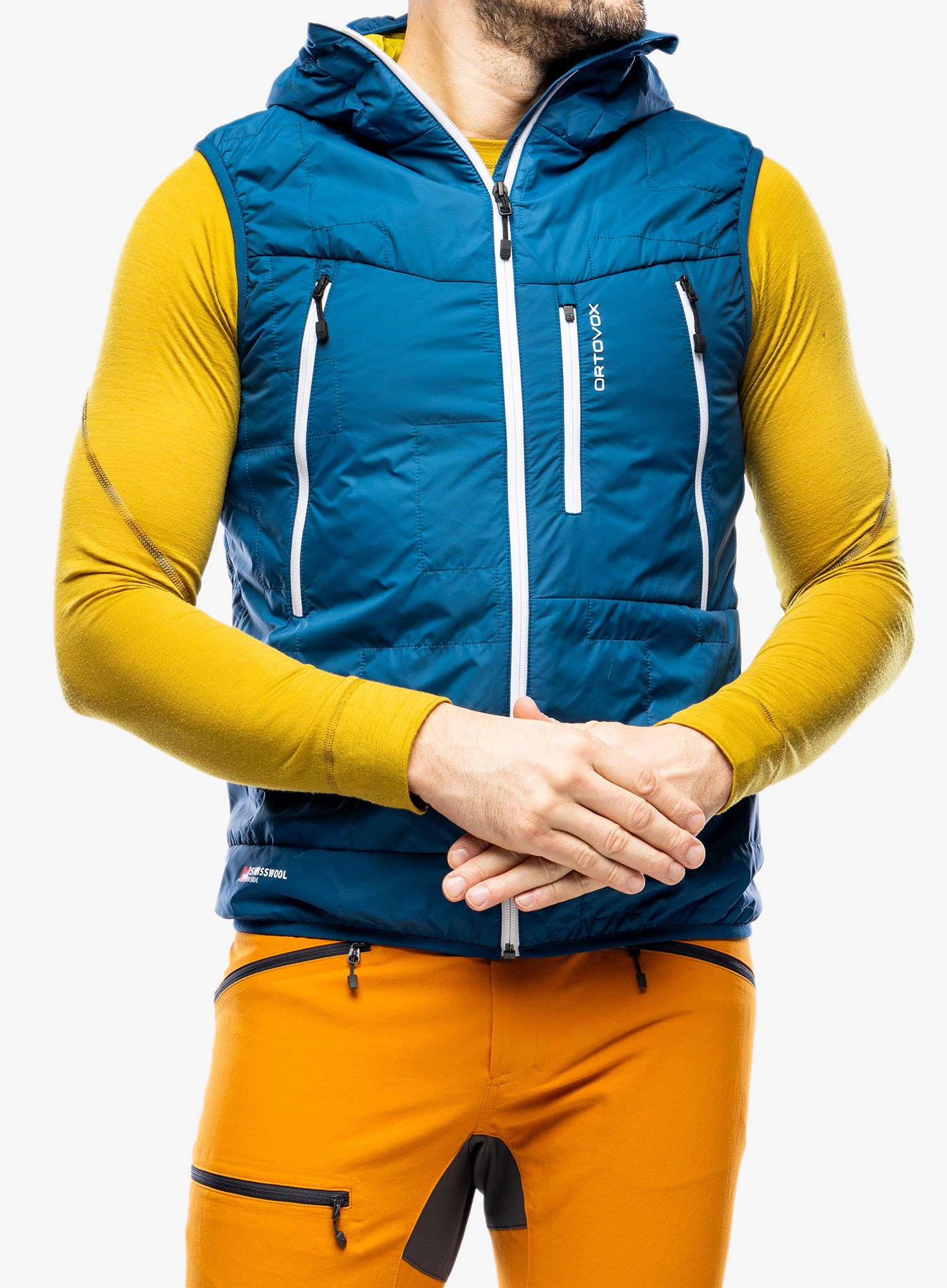 Podložen brezrokavnik Ortovox Swisswool Piz Boe Vest - petrol blue