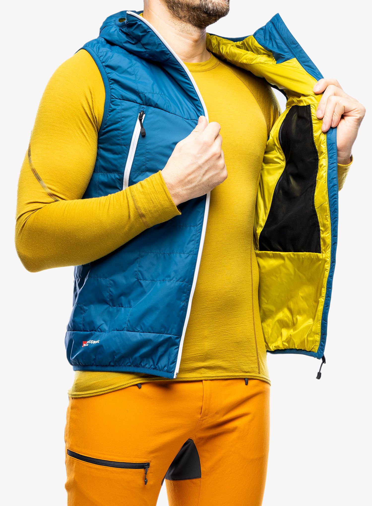 Podložen brezrokavnik Ortovox Swisswool Piz Boe Vest - petrol blue