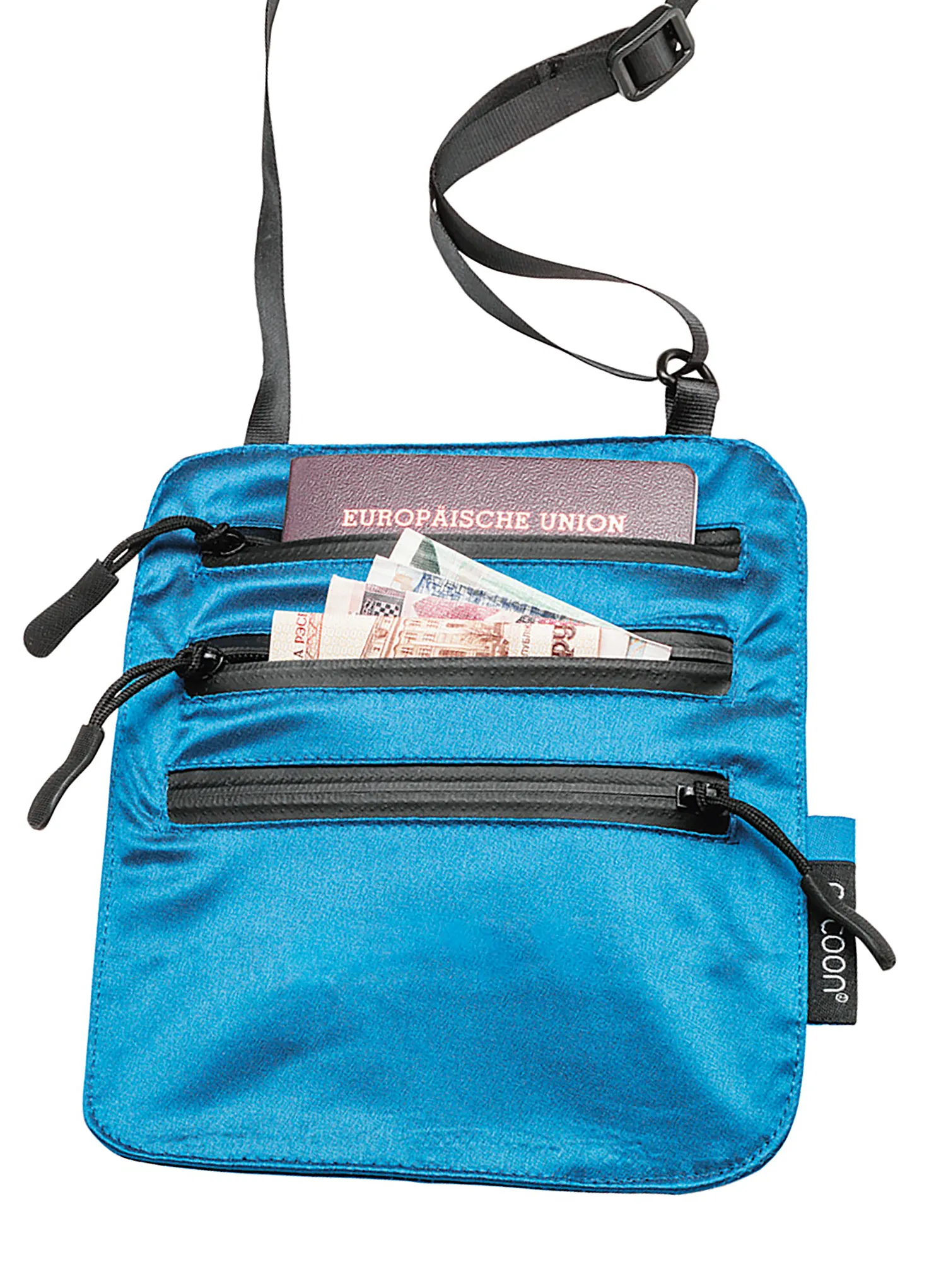 Torbica za čez ramo Cocoon Secret Neck Wallet - Silk - blue lagoon