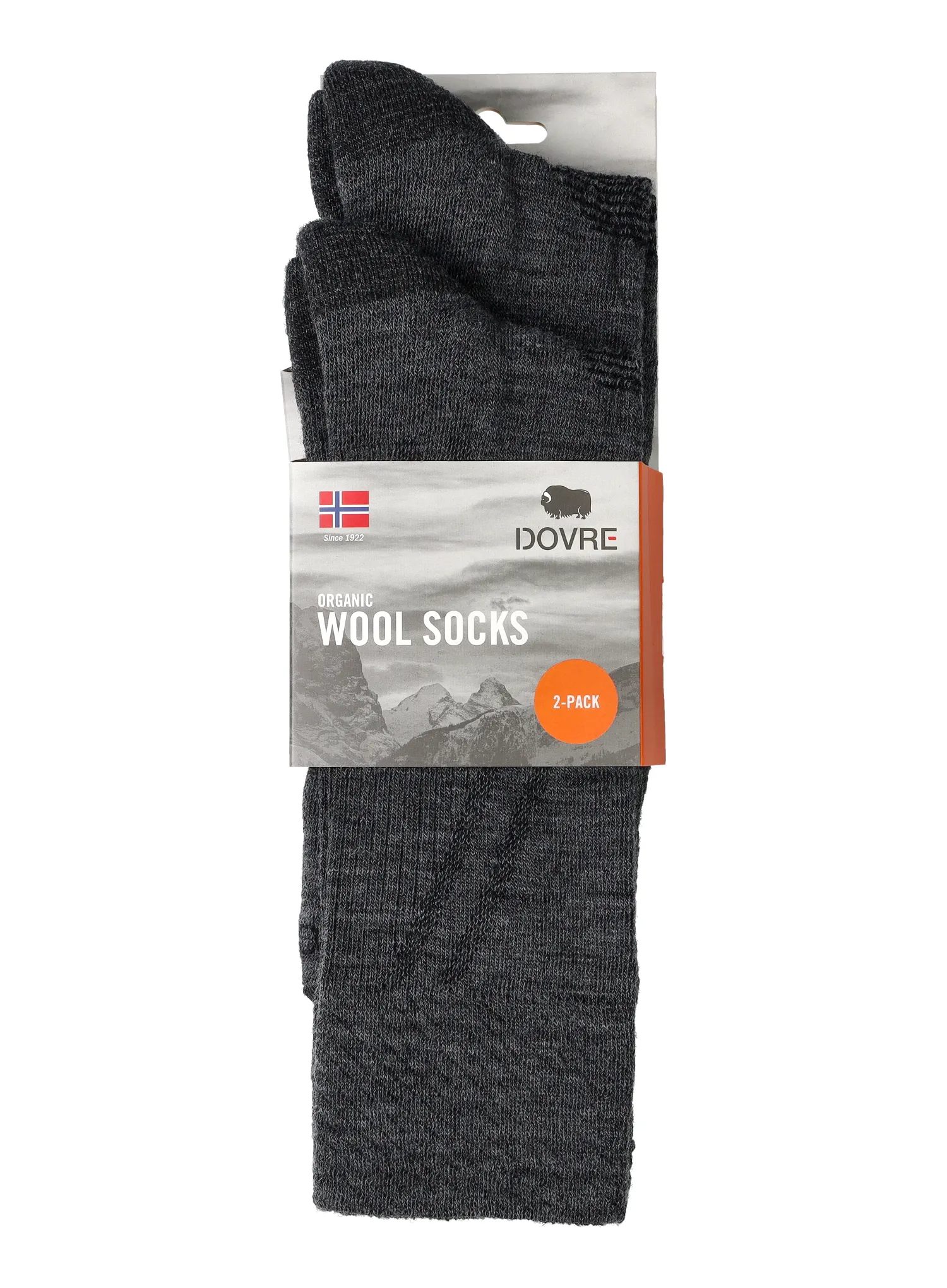Pohodne nogavice Dovre Terrysocks Org Wool 2-Pack - dark grey melange