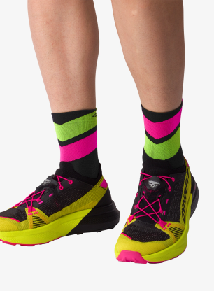 Tekaške nogavice Dynafit Ultra Mid Socks - black out/pink glo
