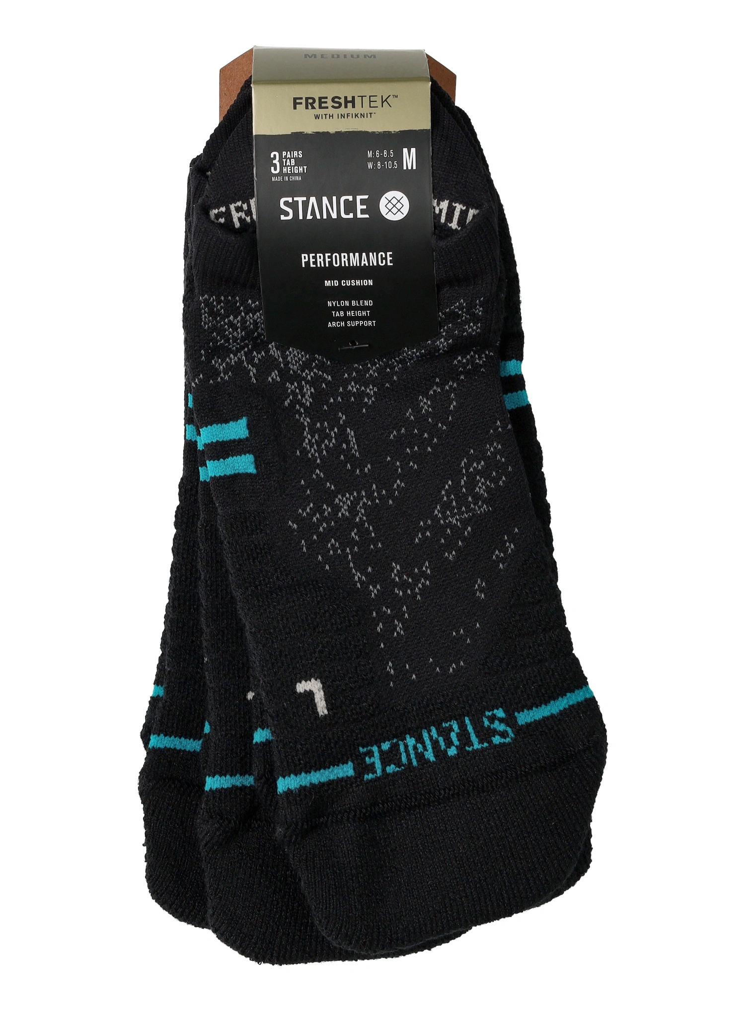 Tekaške nogavice Stance Athletic Tab 3 Pack - black