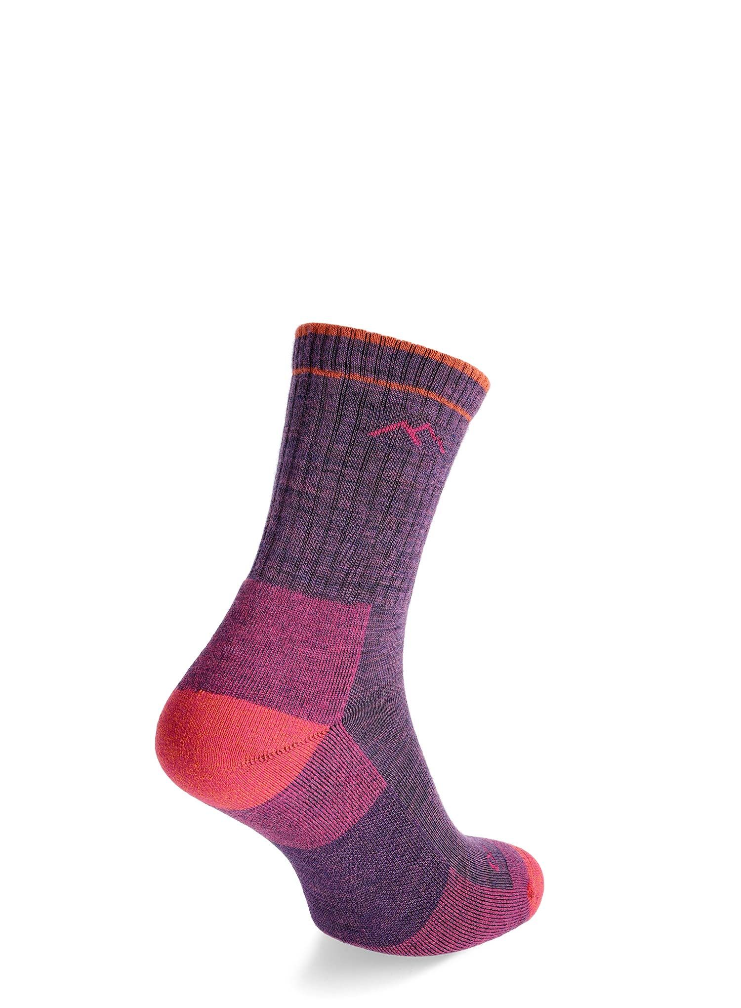 Ženske nogavice Darn Tough Hiker Micro Crew Midweight with Cushion - plum heather