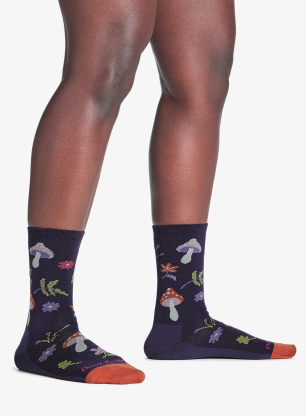 Ženske nogavice Darn Tough Shroom Bloom Crew Lightweight - blackberry