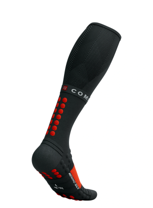 Tekaške nogavice Compressport Full Socks Winter Run - black/high risk red