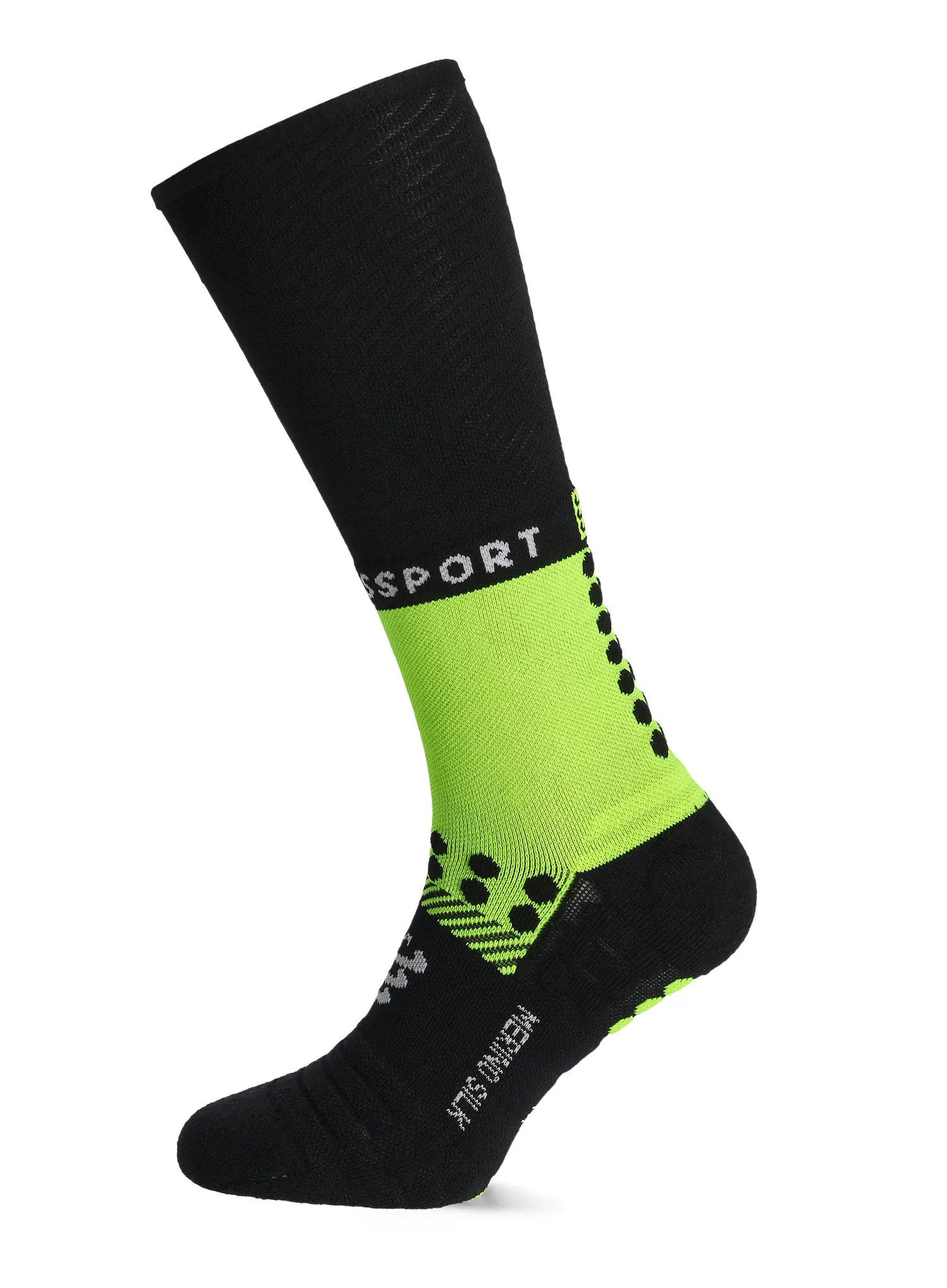 Tekaške nogavice Compressport Full Socks Winter Run - black/safe yellow