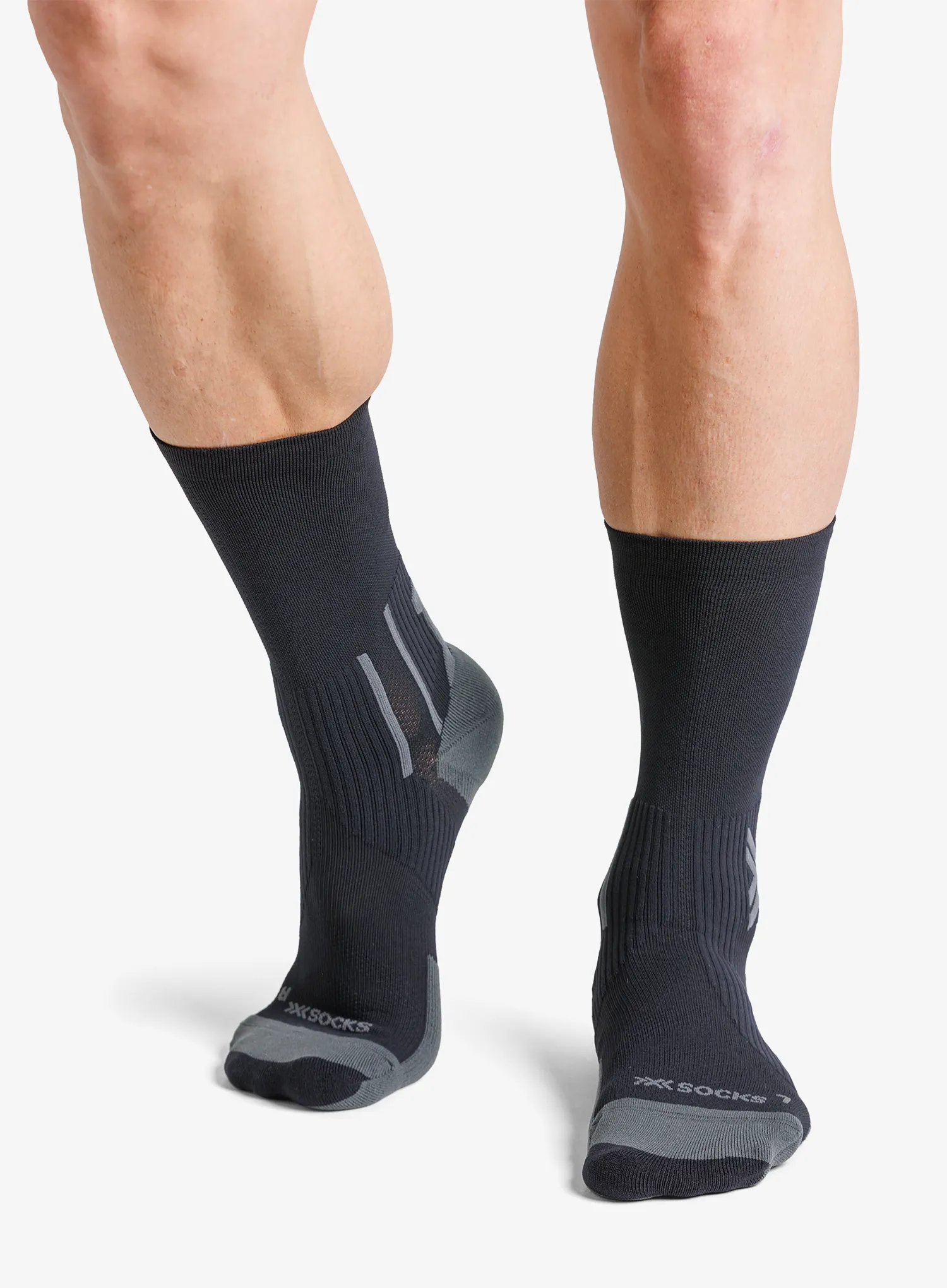 Tekaške nogavice X-Socks Run Perform Crew - black/charcoal