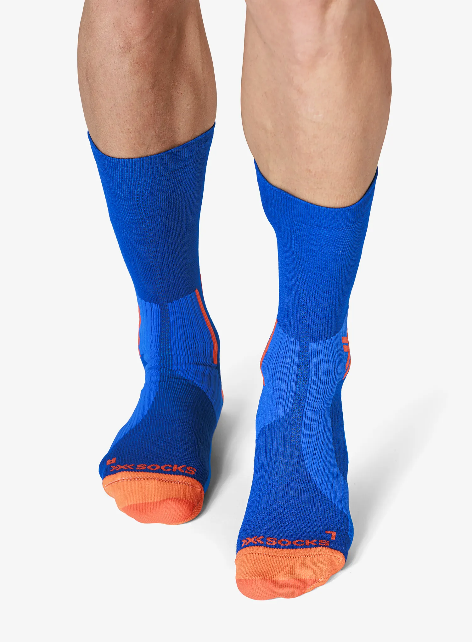 Tekaške nogavice X-Socks Run Perform Warm Crew - twyce blue/orange