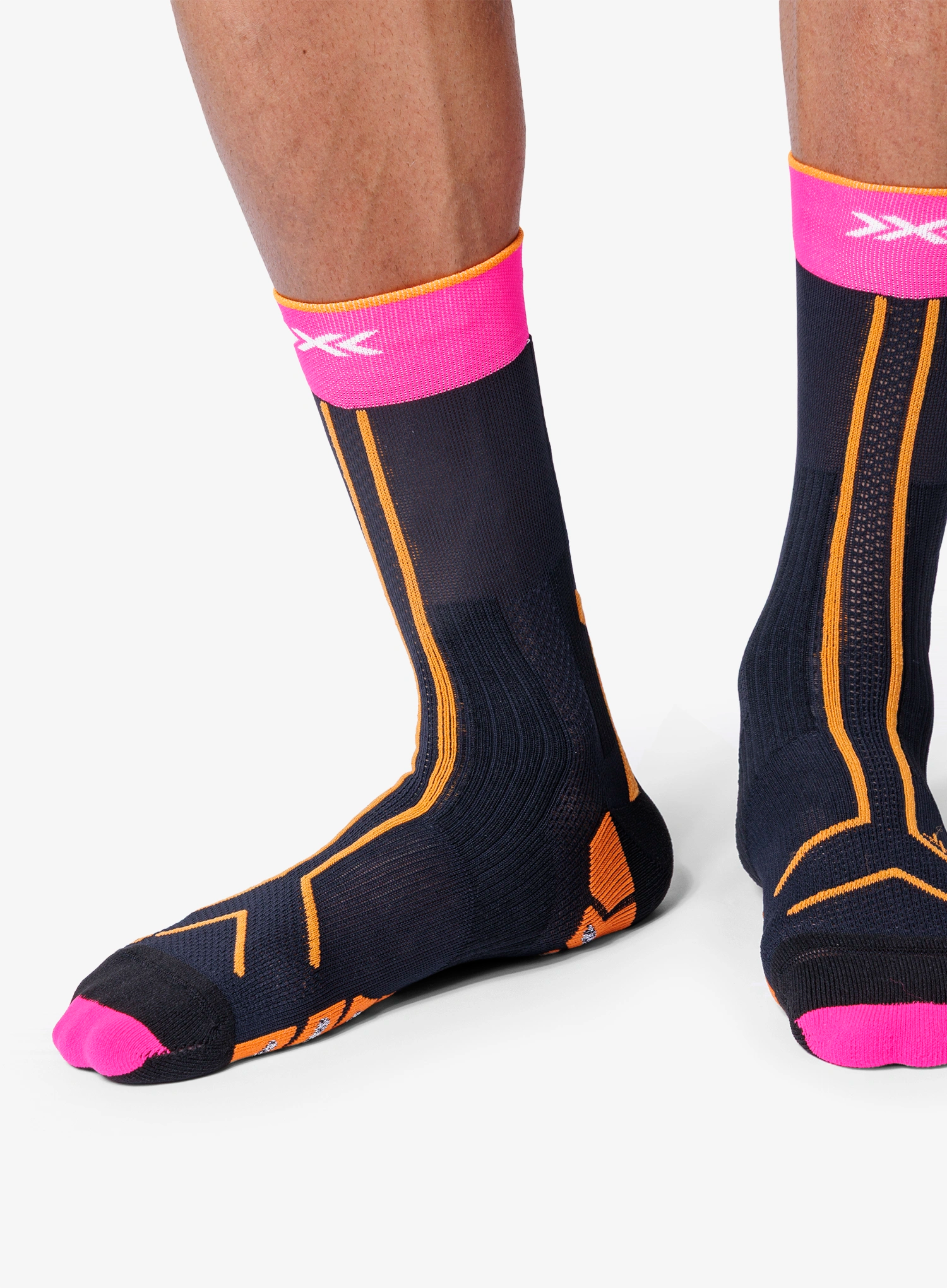 Tekaške nogavice X-Socks Trailrun Terraskin Expert Crew - x black/fluo pink/blazing org