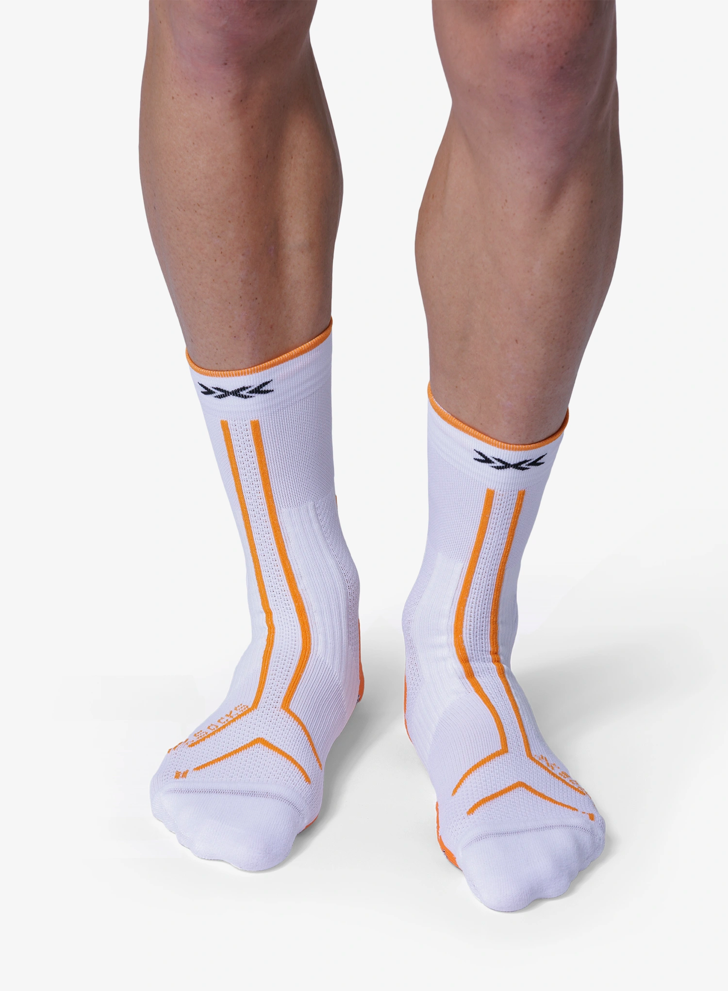 Tekaške nogavice X-Socks Trailrun Terraskin Expert Crew - x white/blazing orange