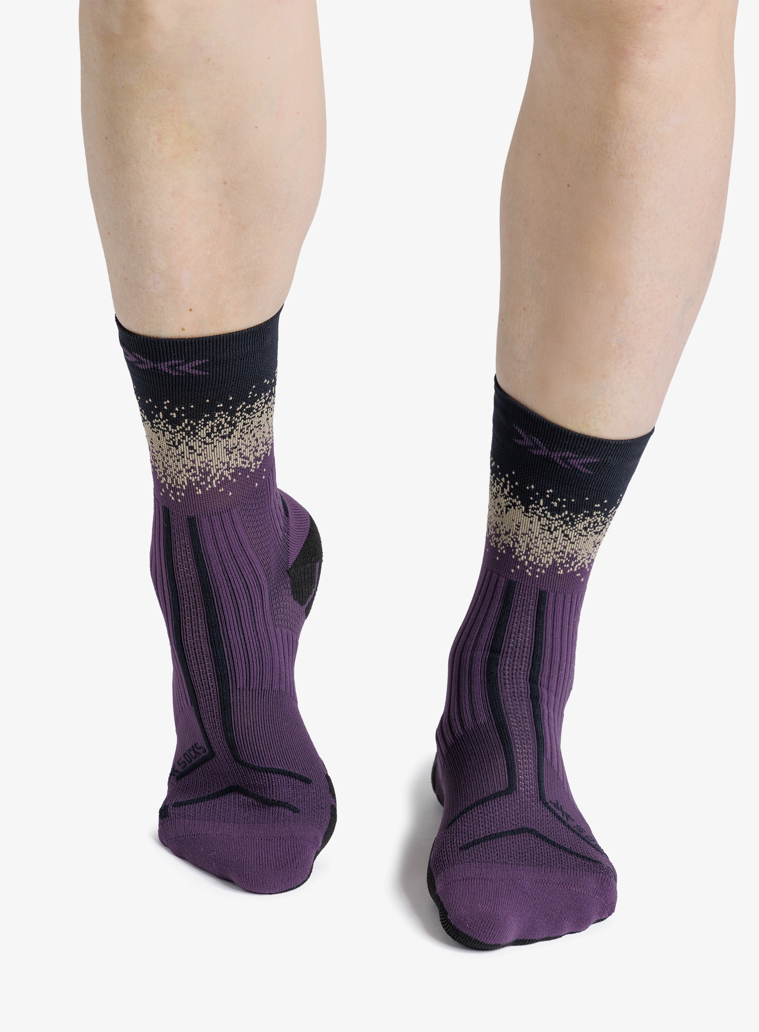 Tekaške nogavice X-Socks Trailrun Terraskin Perform Crew - deep purple/x black/sand