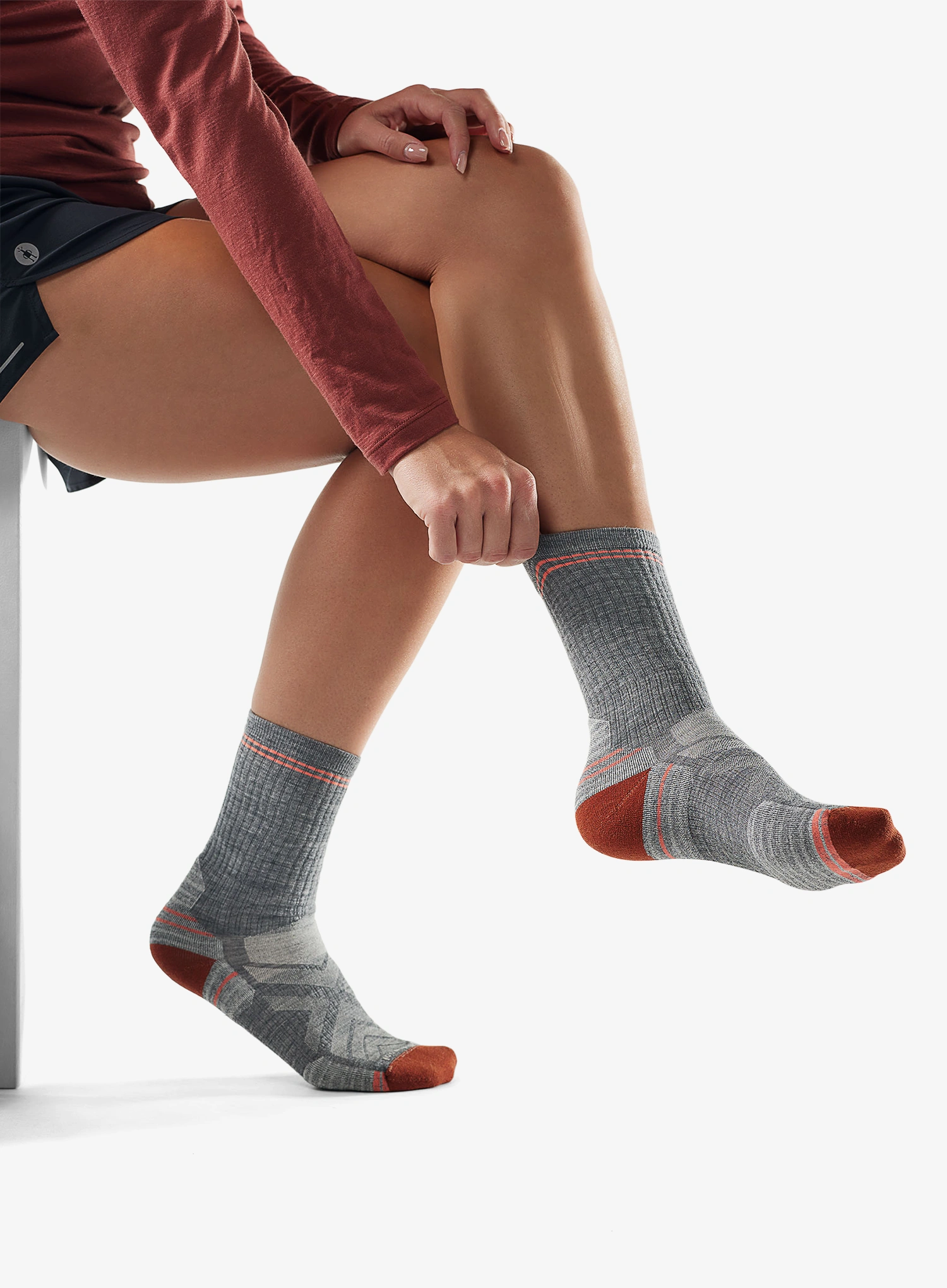 Ženske merino nogavice Smartwool Hike Targeted Cushion Crew Socks - medium gray