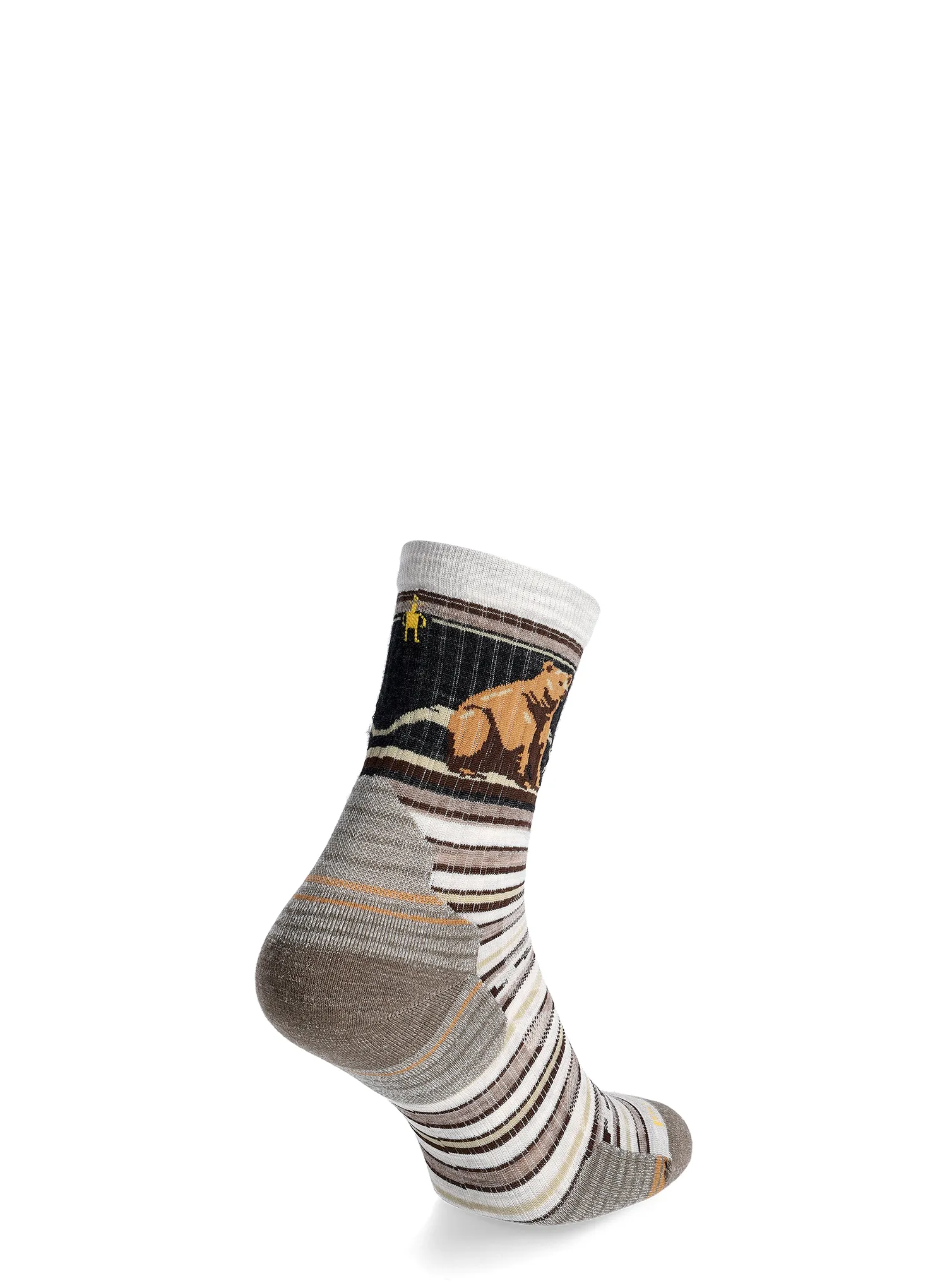 Merino nogavice Smartwool Hike Targeted Cushion Bear Stripe Mid Crew Socks - ash