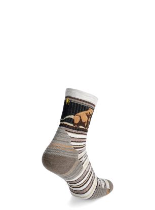 Merino nogavice Smartwool Hike Targeted Cushion Bear Stripe Mid Crew Socks - ash
