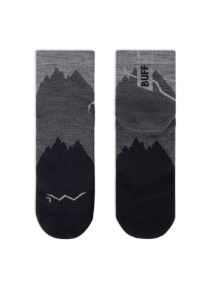 Pohodniške nogavice Buff Merino LIghtweight Quarter Sock LWQ3 - black