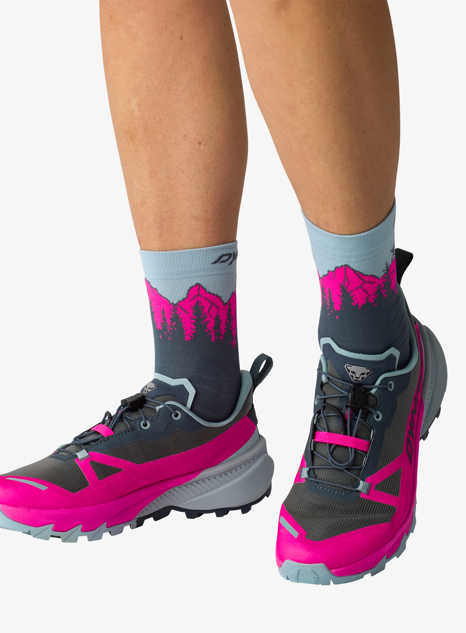 Pohodniške nogavice Dynafit Traverse Mid Socks - cinder/pink glo