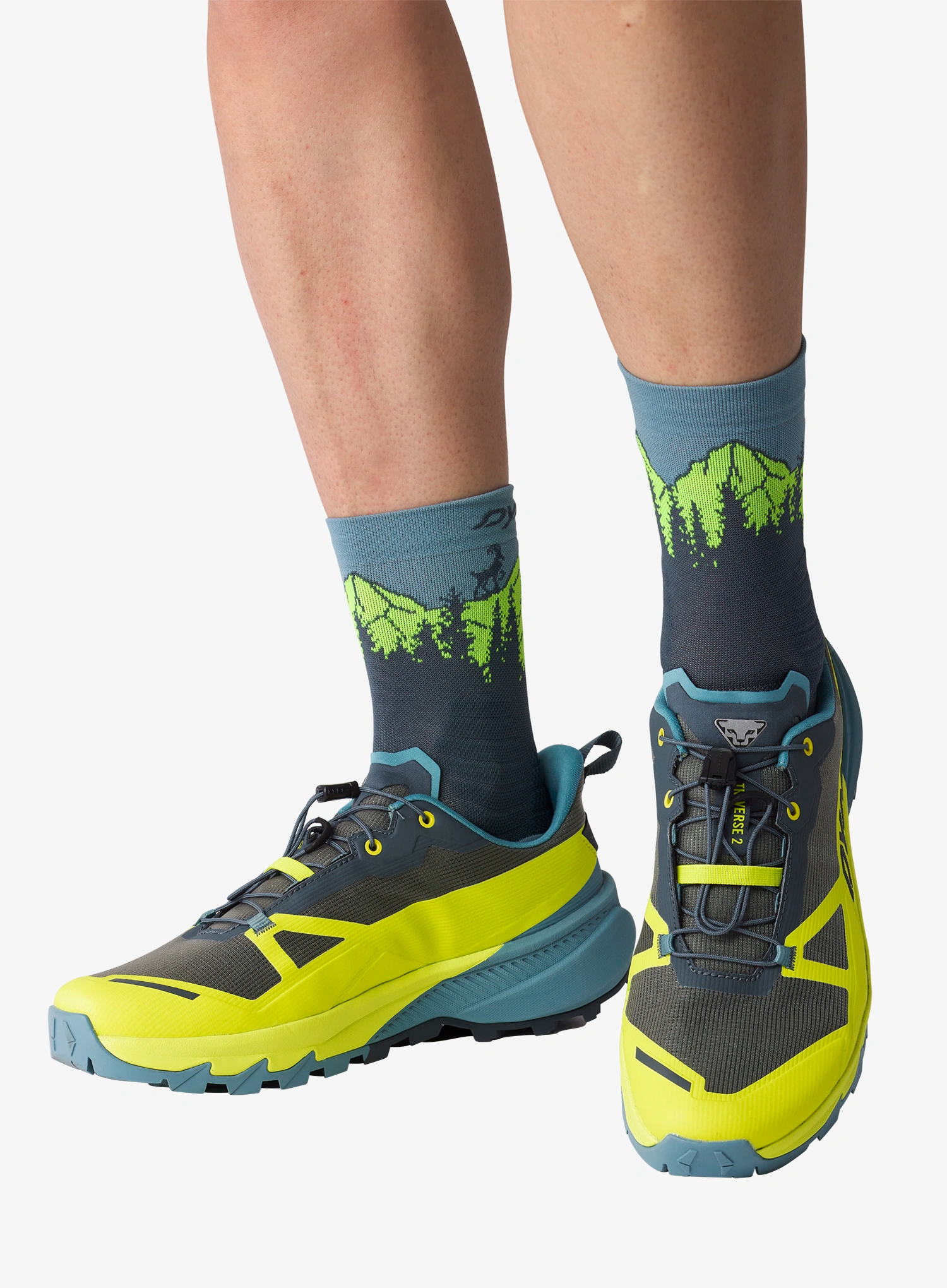 Pohodniške nogavice Dynafit Traverse Mid Socks - cinder/ultra yellow