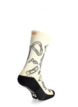 Nogavice Y&Y Vertical Climber Doodle - cream/black