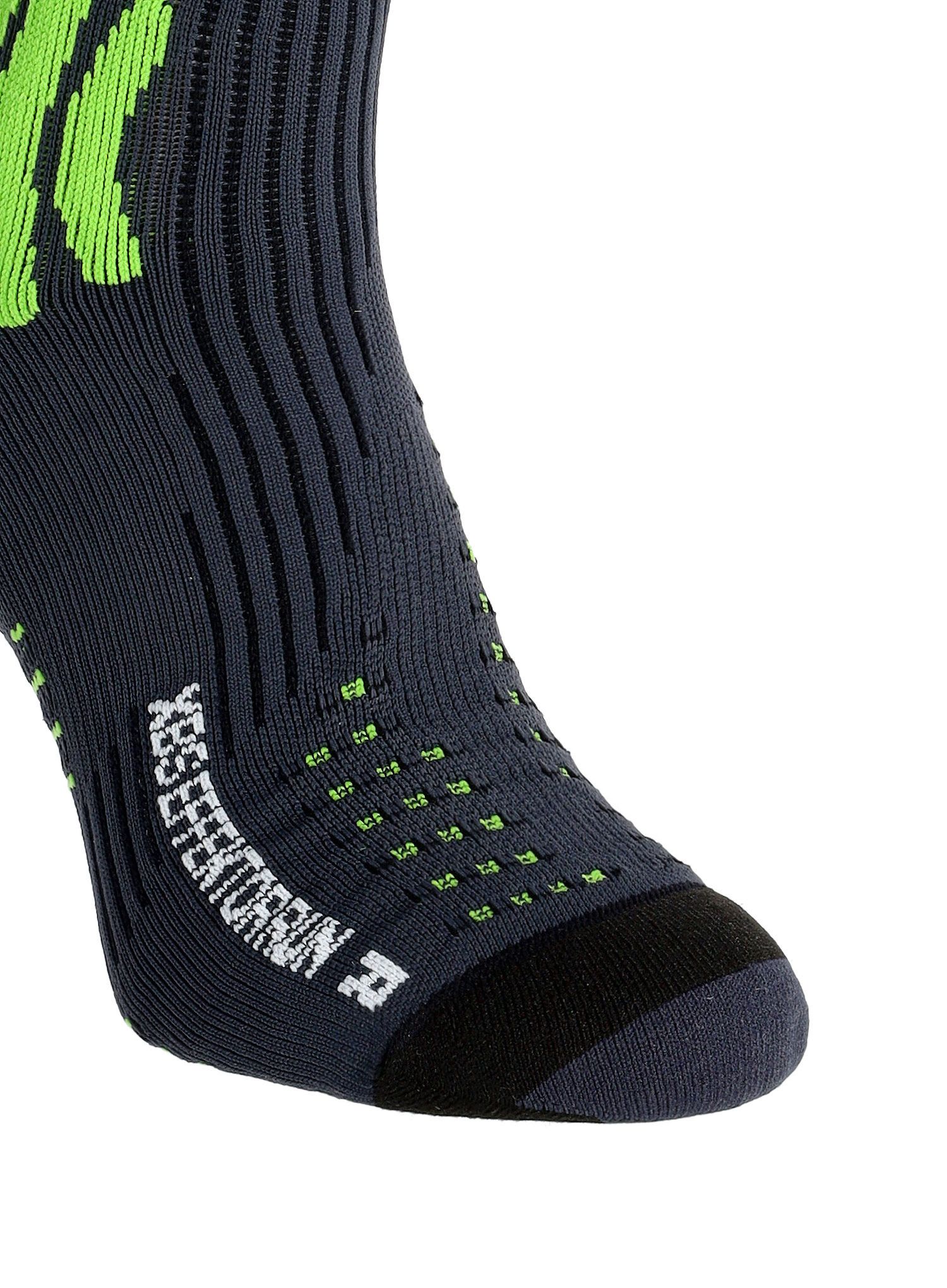 Tekaške nogavice X-Socks XBS.Effektor Running - charcoal/effektor green