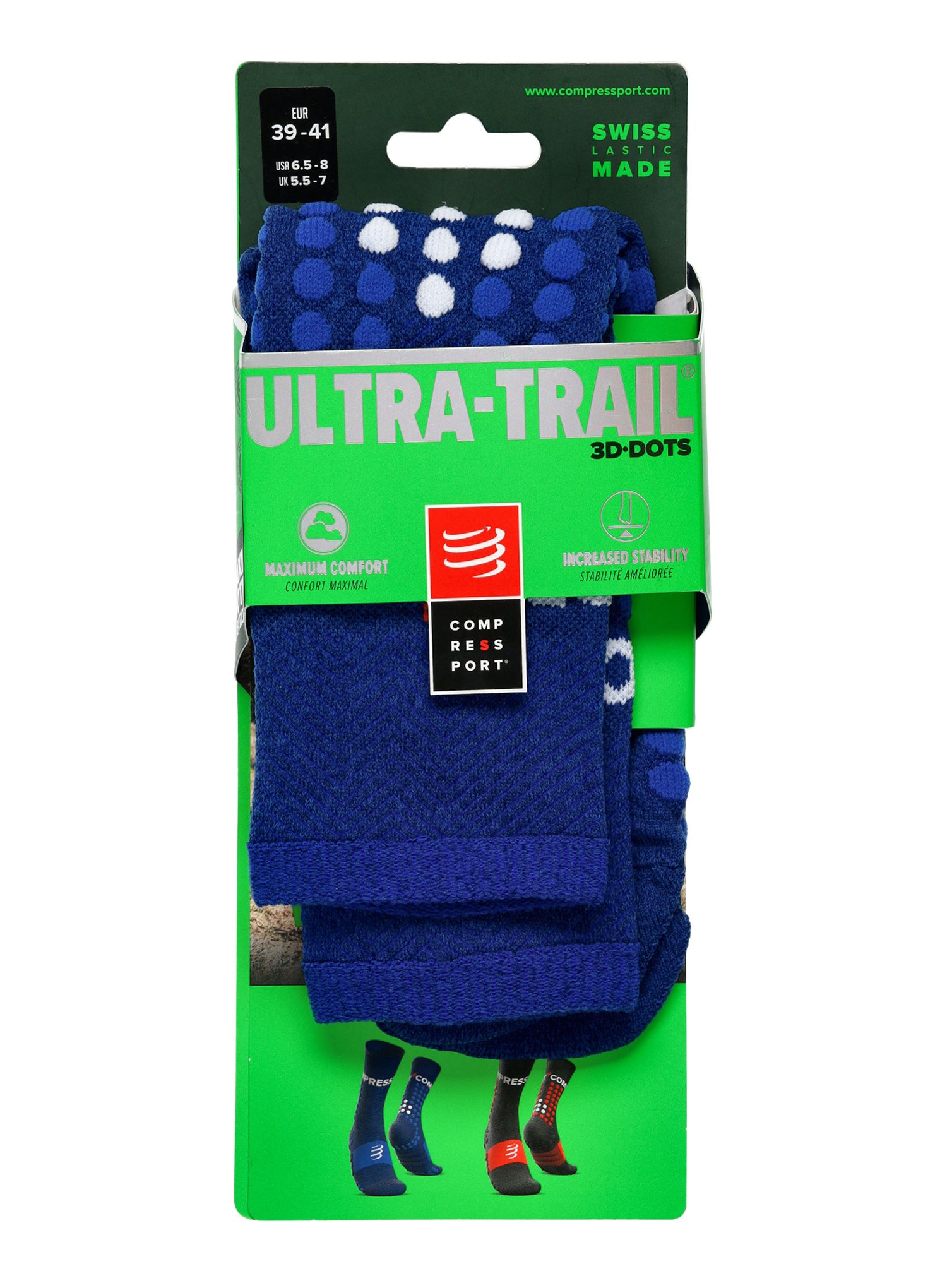 Nogavice Compressport Ultra Trail Socks - blue melange