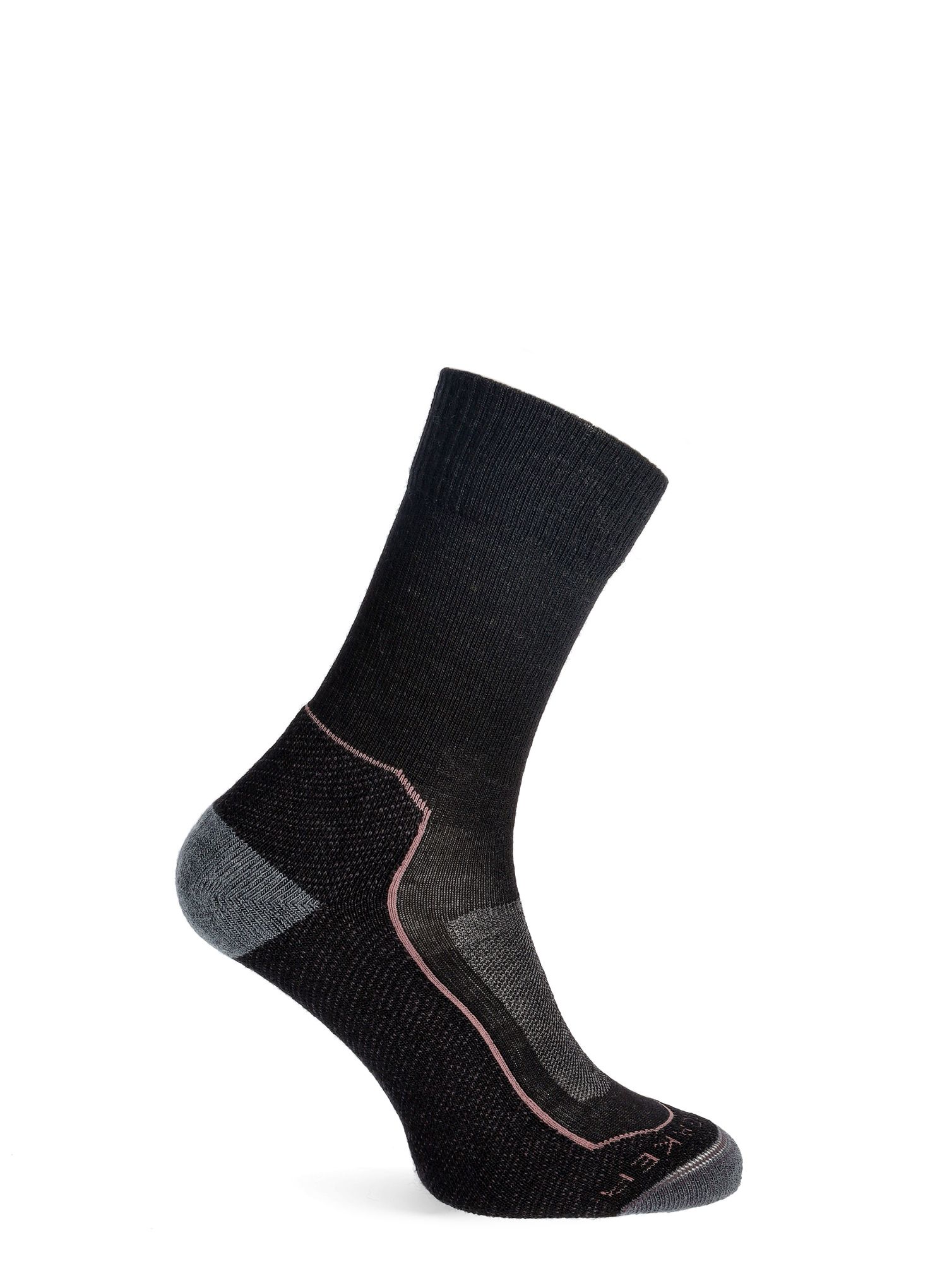 Ženske nogavice Icebreaker Hike+ Light Crew - black/monsoon/mink