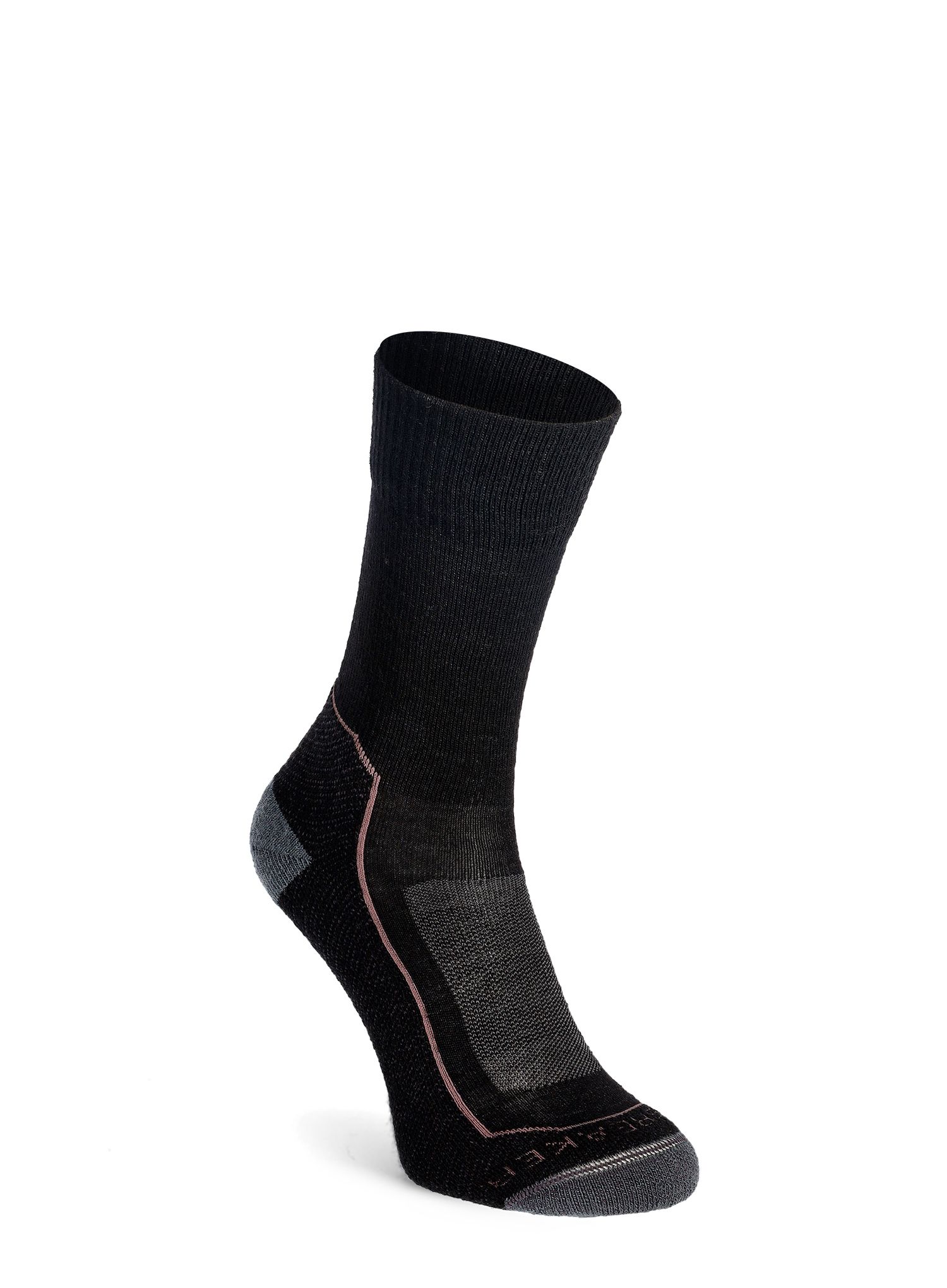 Ženske nogavice Icebreaker Hike+ Light Crew - black/monsoon/mink