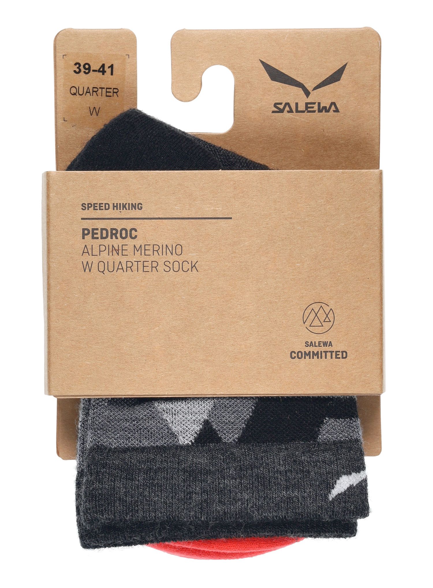 Ženske nogavice Salewa Pedroc Camu AM Qrt Sock - black out