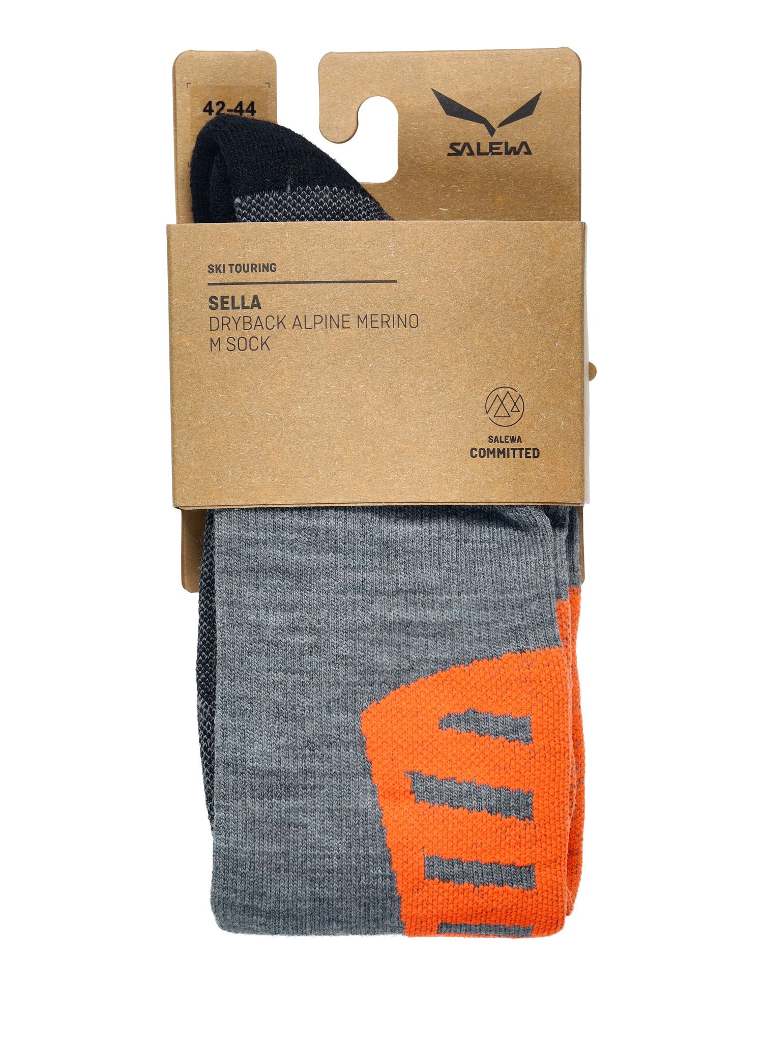 Nogavice za turno smučanje Salewa Sella Dryback AM Sock - grey melange/fluo orange