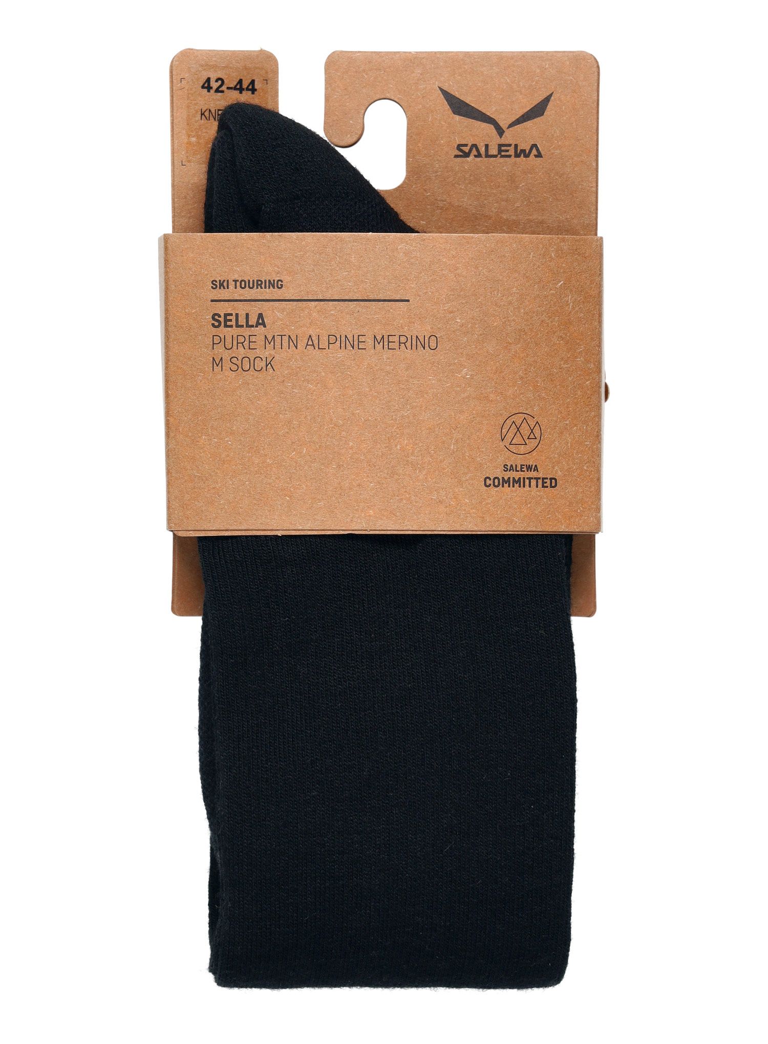 Nogavice za turno smučanje Salewa Sella Pure MTN AM Sock - black out/fluo orange