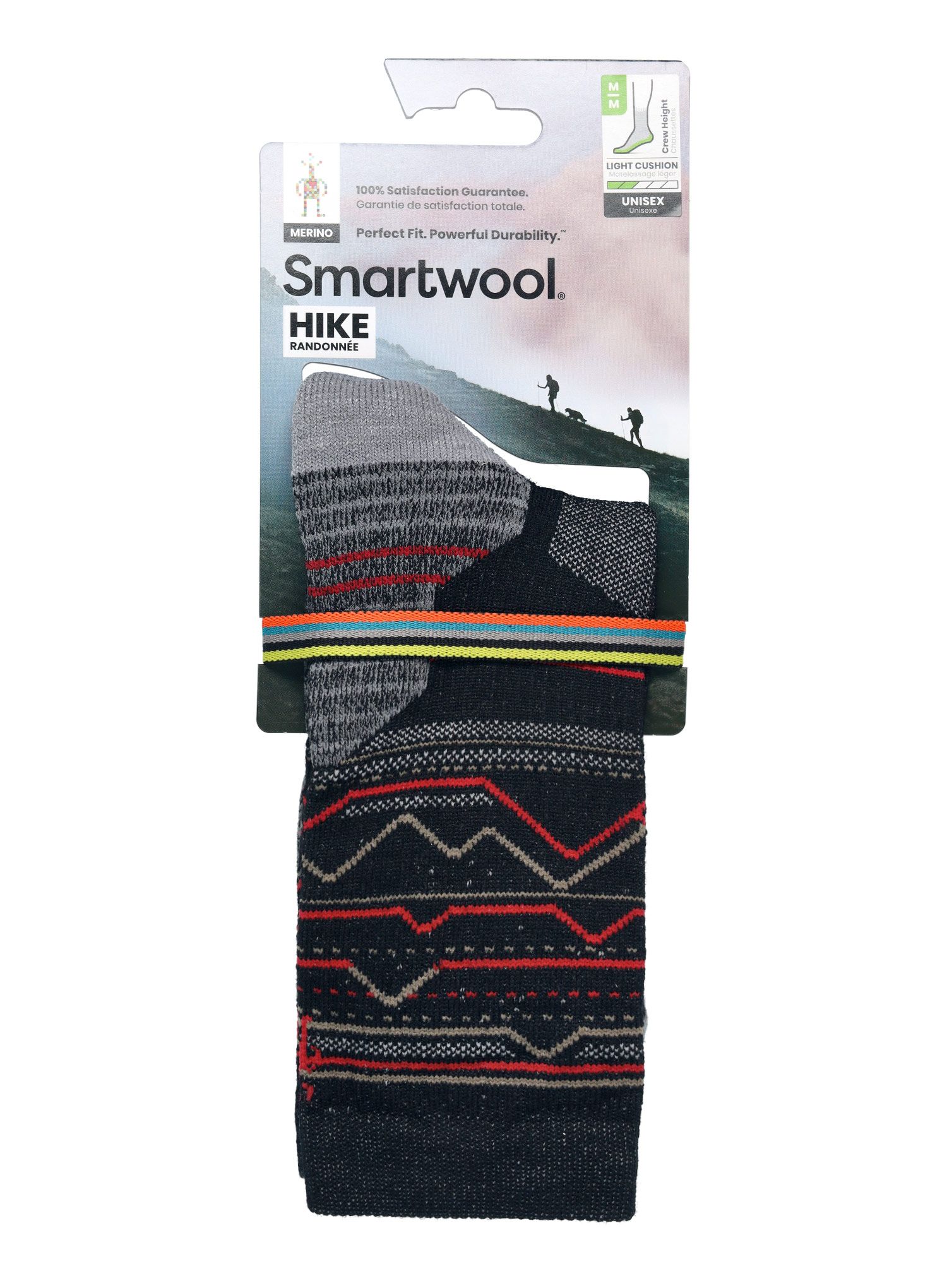 Nogavice Smartwool Performance Hike Light Cushion Mountain Range Pattern Crew - black