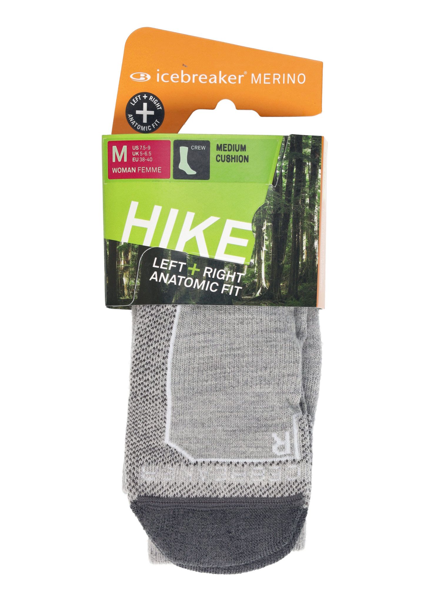 Ženske pohodniške nogavice Icebreaker Hike+ Medium Crew - blizzard hthr