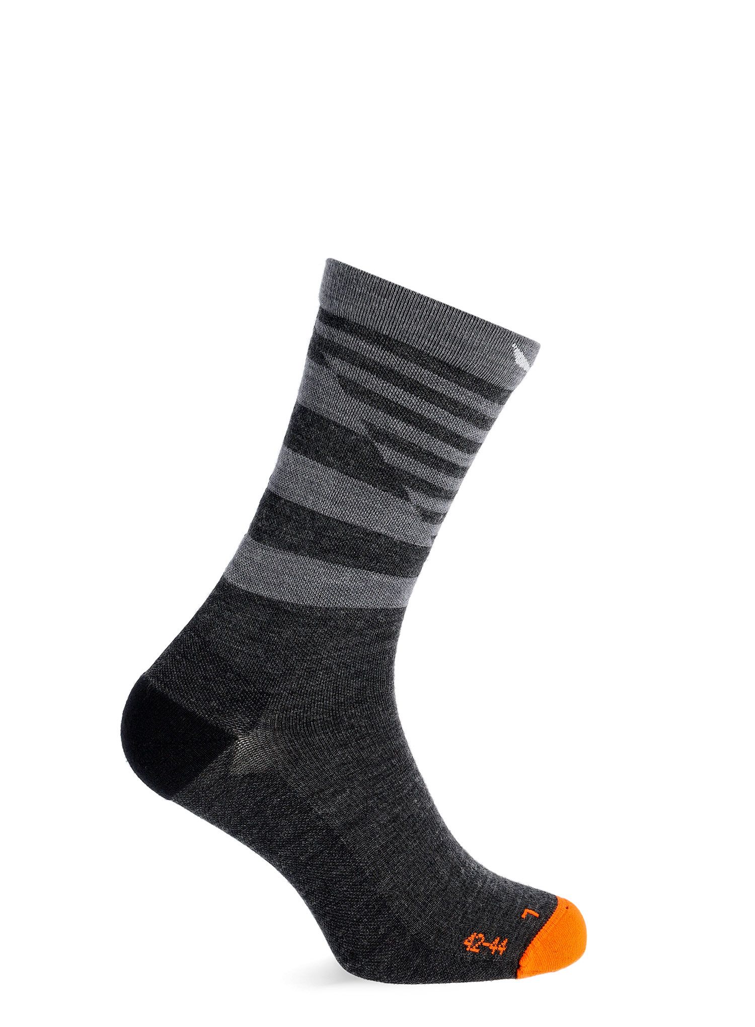 Pohodniške nogavice Salewa Fanes Hybrid Stripes Merino Crew Socks - medium grey melange