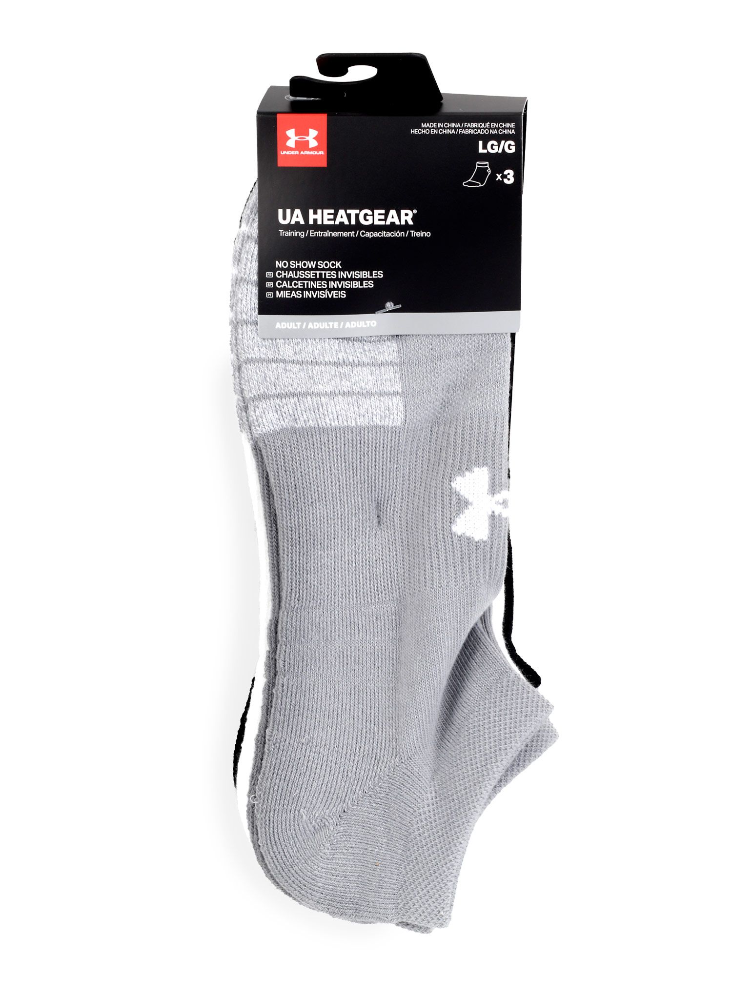 Nogavice Under Armour HeatGear No Show Socks 3-pack - steel/white/white