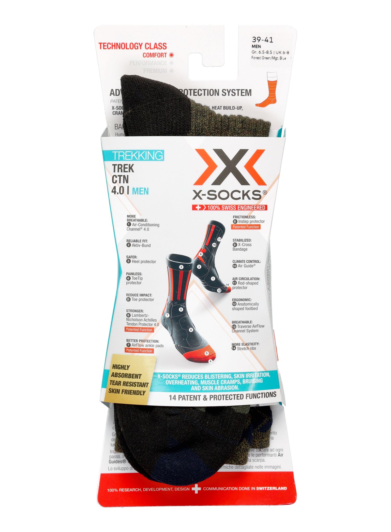 Nogavice X-Socks Trek X CTN - forest green/midnight blue