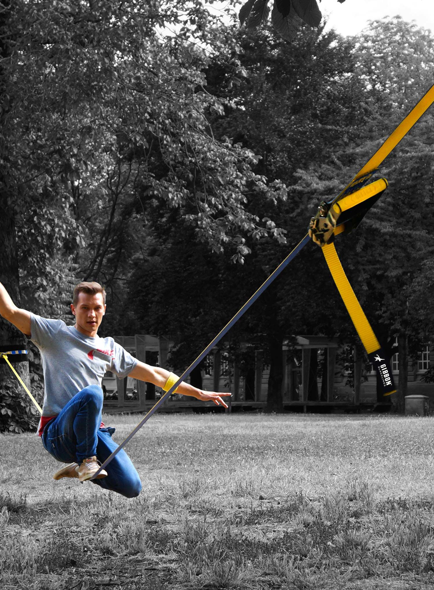 Slackline Slackline Gibbon Slacklines FlowLine Treewear Set