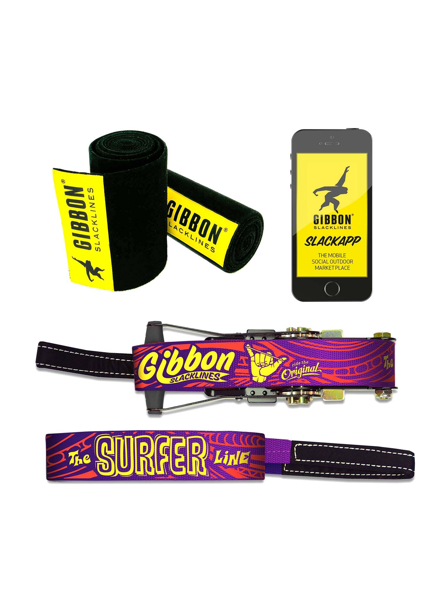 Slackline Gibbon Slacklines Surfer Line Treewear Set