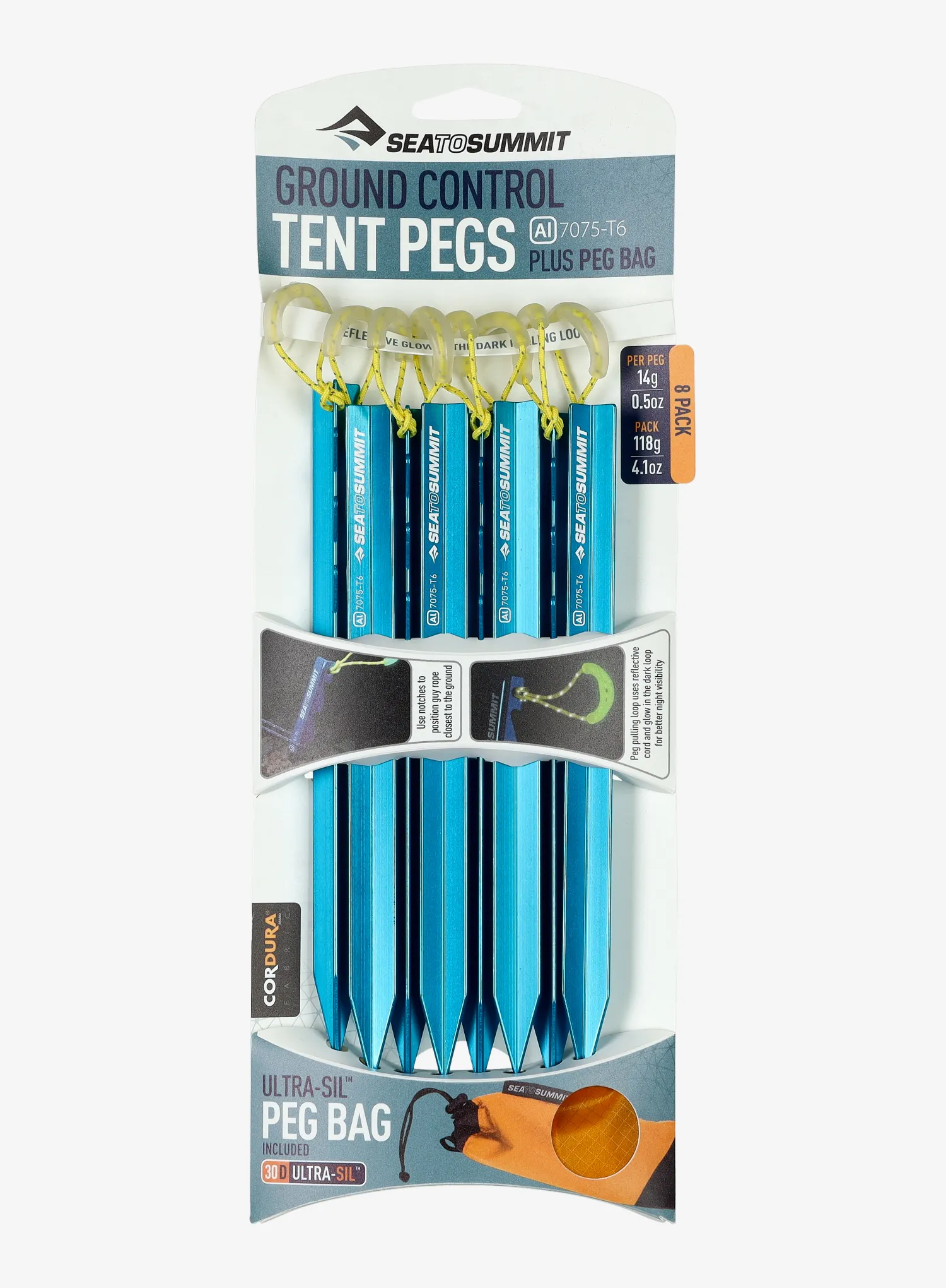 Šotorski klin Sea To Summit Ground Control Tent Pegs 8 Pack