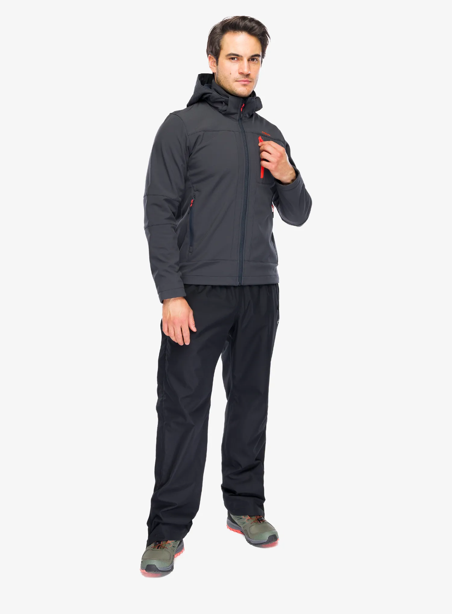 Softshell CMP Vivo Jacket Zip Hood - antracite/orange