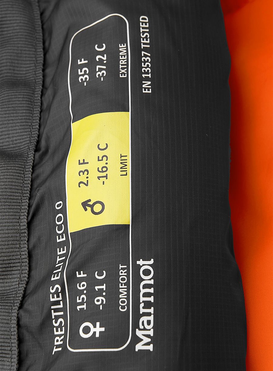 Spalna vreča Marmot Trestles Elite ECO 0 Long (198 cm) - orange/dark steel