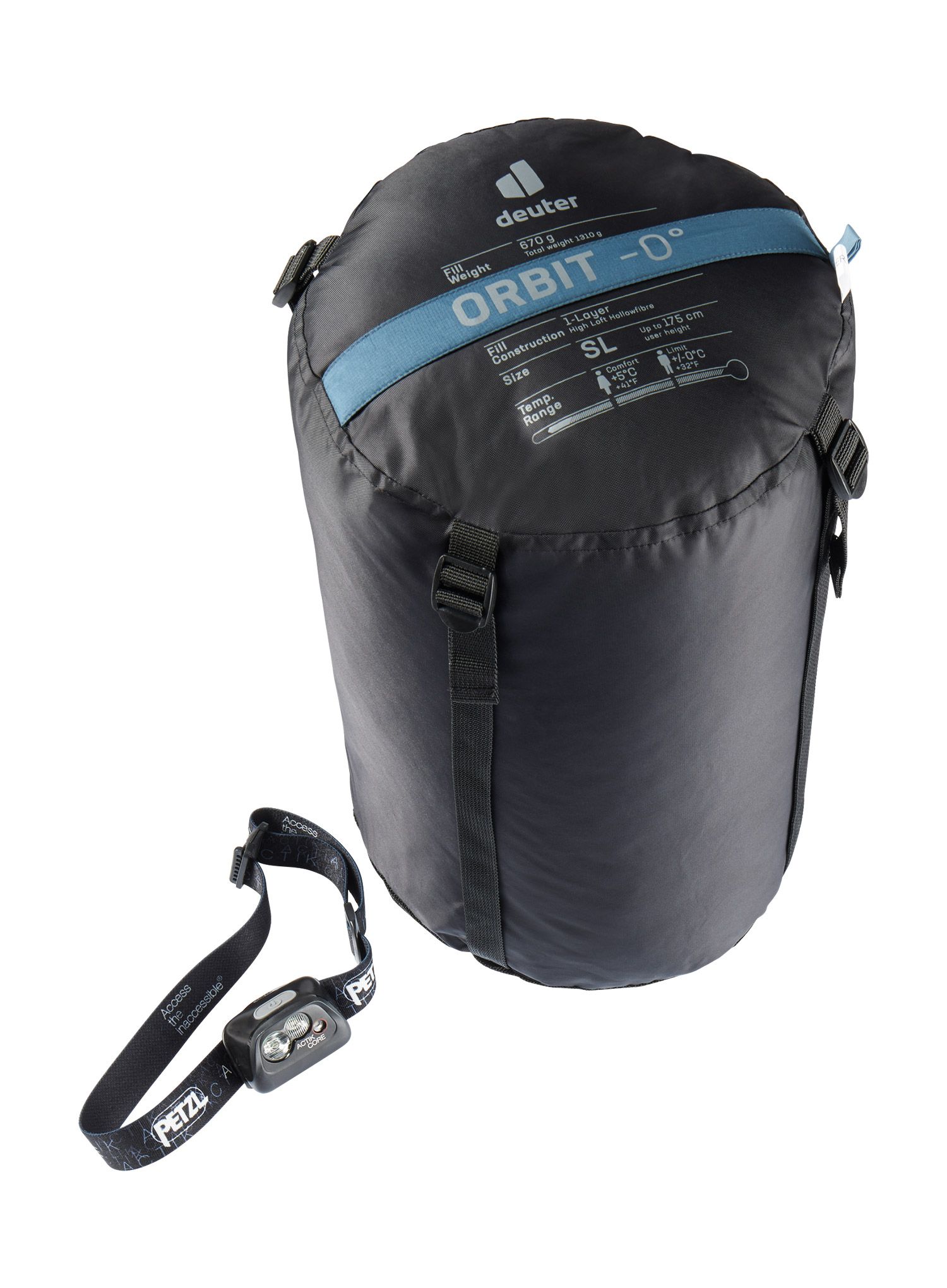 Ženska spalna vreča s sintetičnim polnilom Deuter Orbit 0° SL (175 cm) - arctic/slateblue