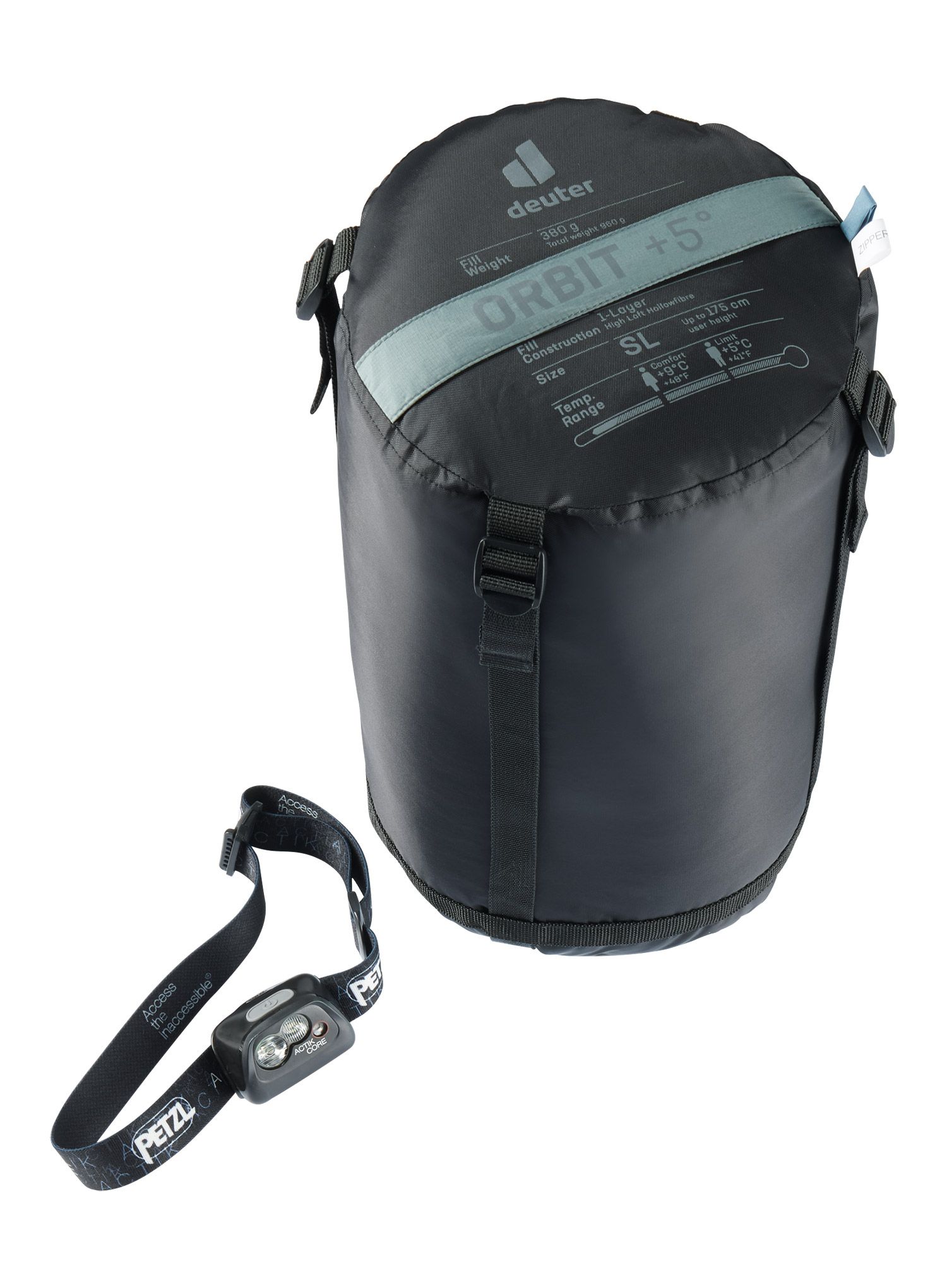 Ženska spalna vreča s sintetičnim polnilom Deuter Orbit +5° SL (175 cm) - shale/slateblue