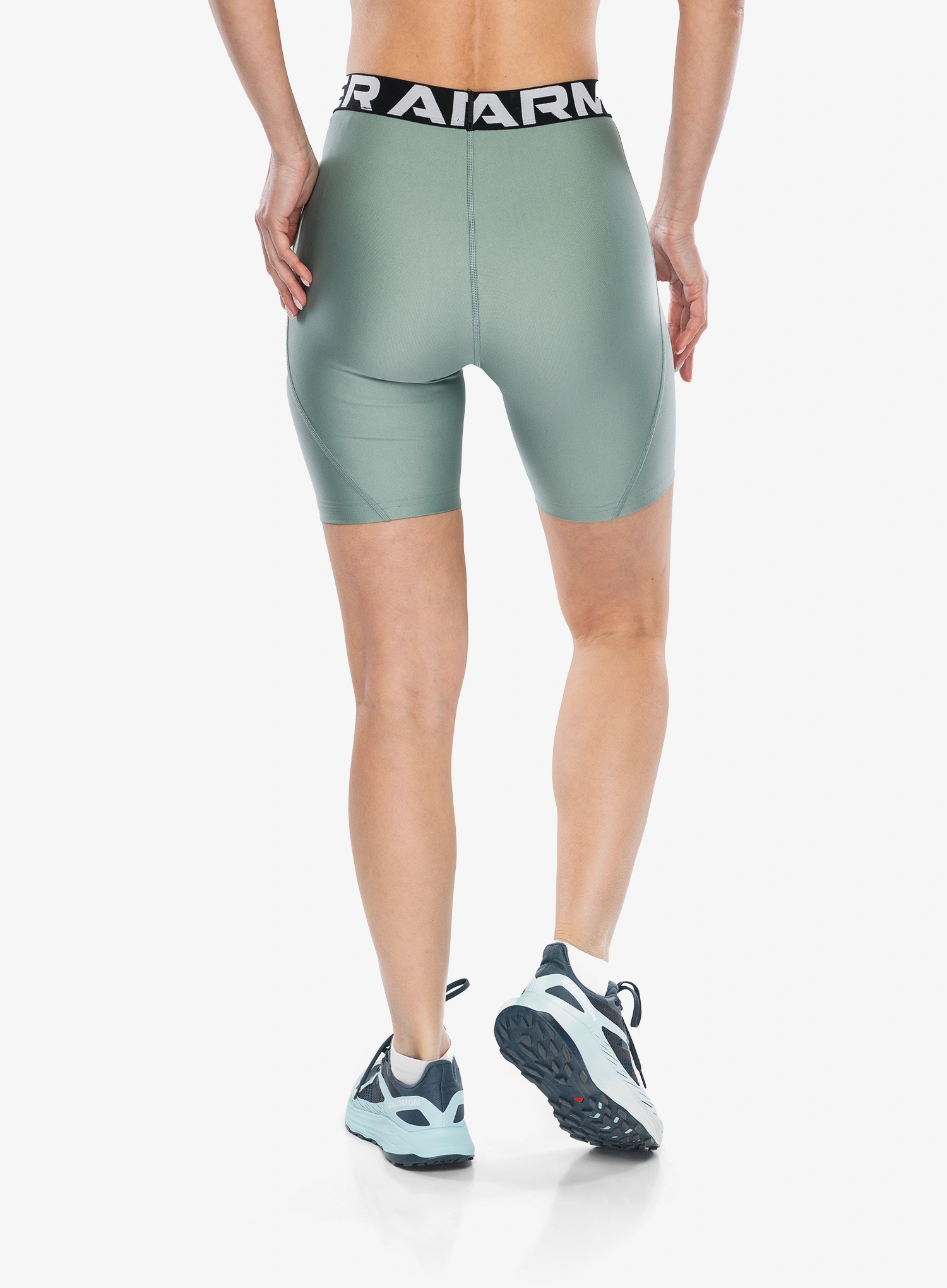 Ženske kratke hlače Under Armour HeatGear Authentics 8 inch Short - silica green/white