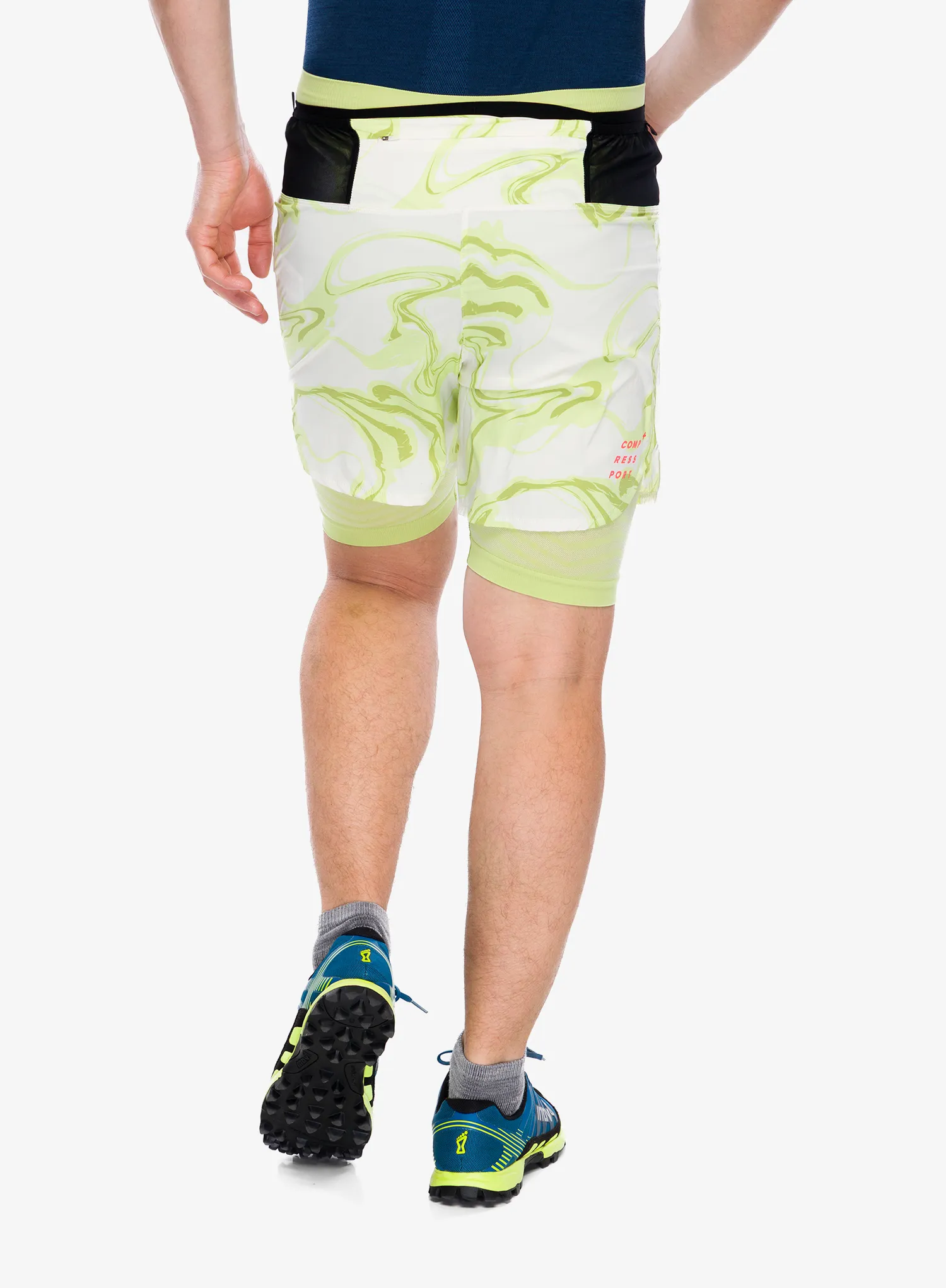 Tekaške kratke hlače Compressport Trail Racing 2-in-1 Short - green camo