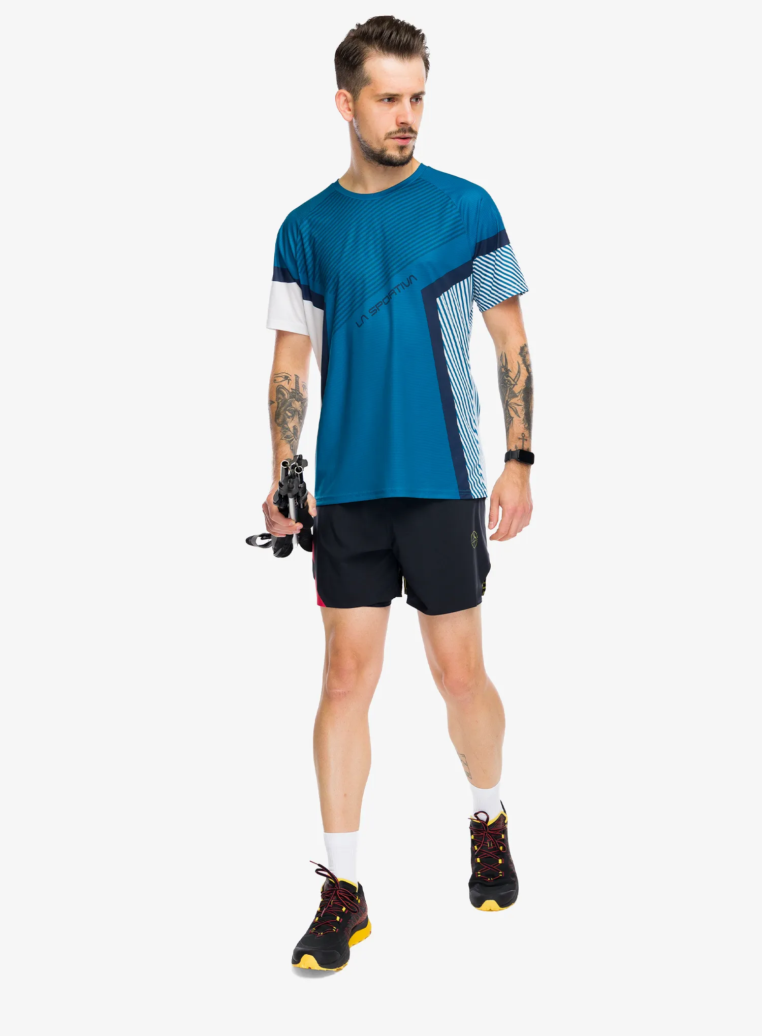 Tekaške kratke hlače La Sportiva Flow 5in Short - black/yellow