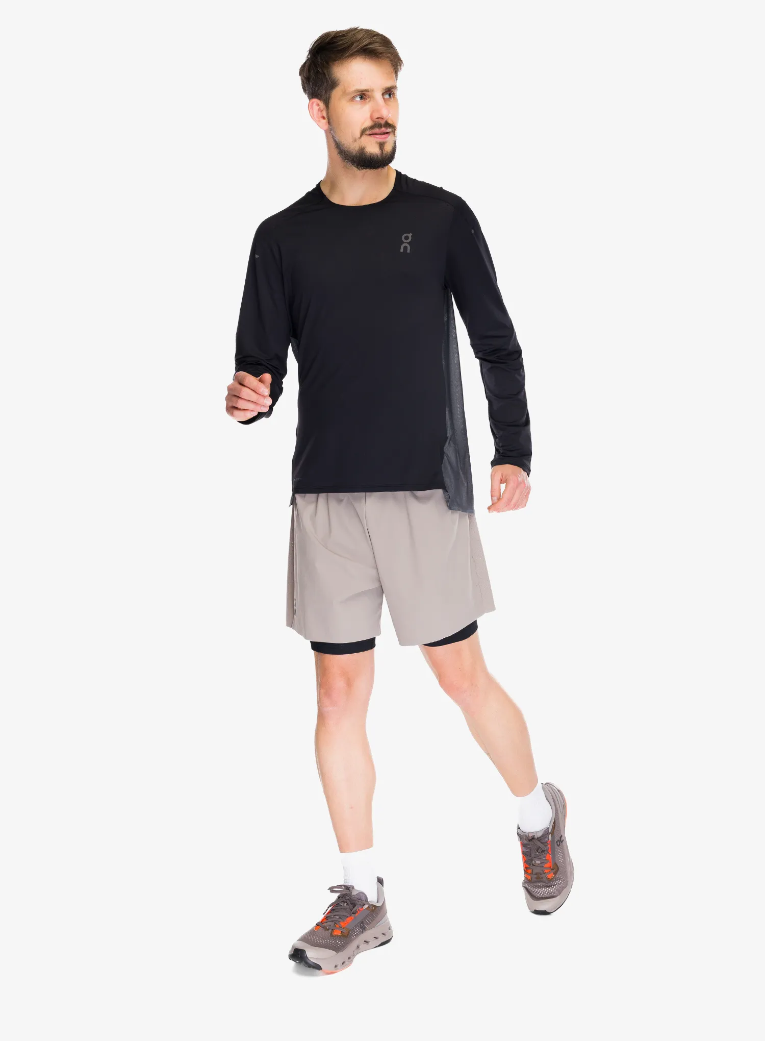 Tekaške kratke hlače On 5 Performance 2/1 Shorts - cinder/black