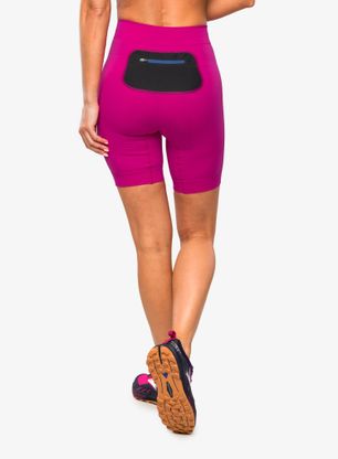 Ženske športne kratke hlače Brubeck Running Force 1/2 - fuchsia