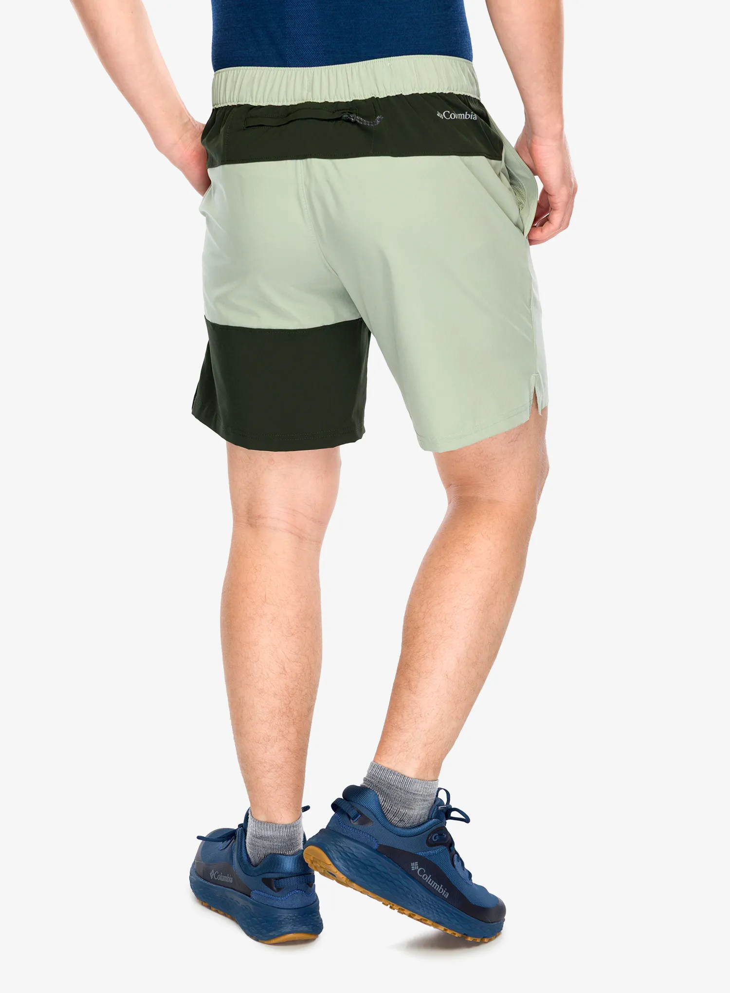 Pohodniške kratke hlače Columbia Hike Color Block Short - safari/greenscape