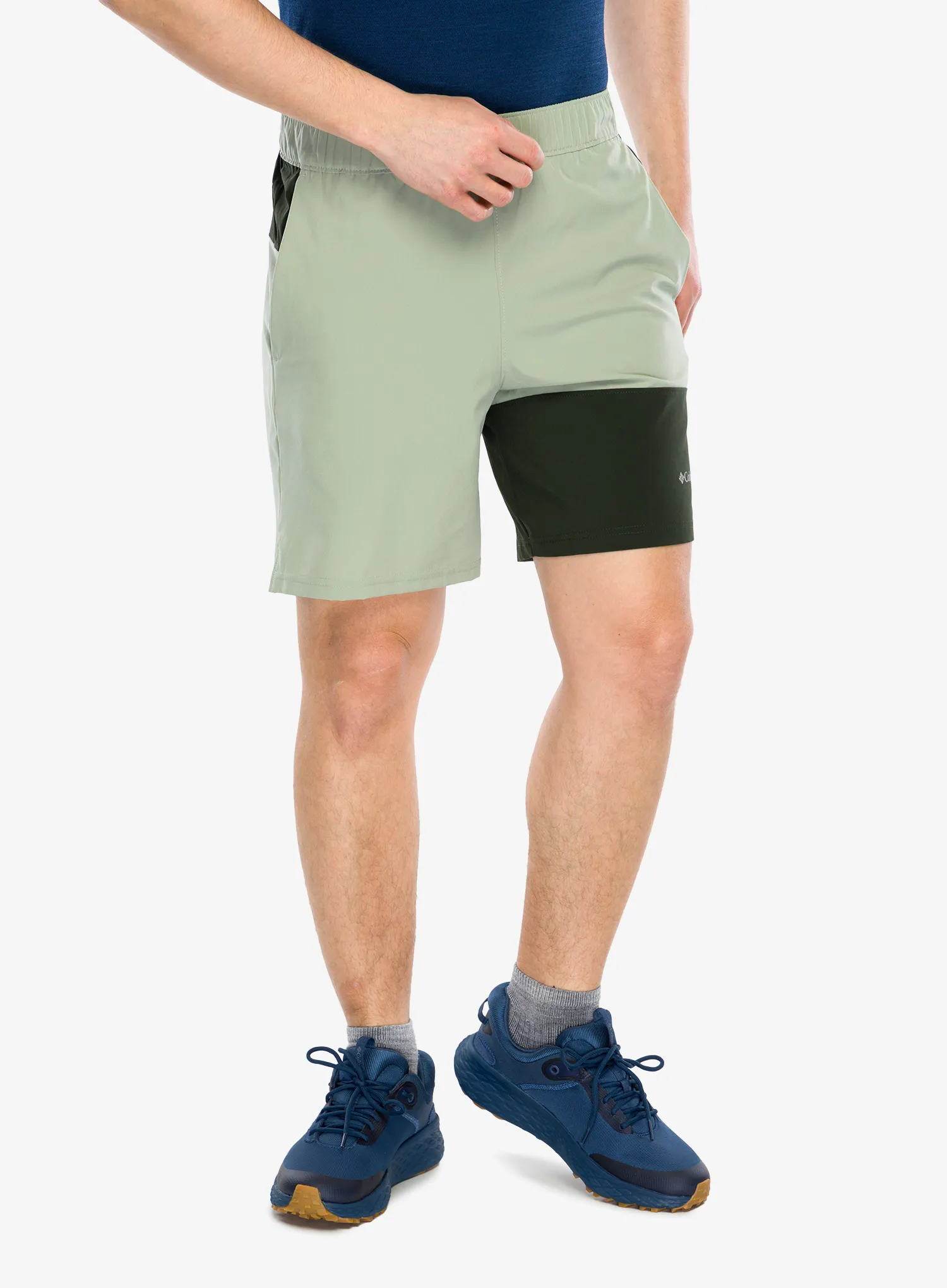 Pohodniške kratke hlače Columbia Hike Color Block Short - safari/greenscape