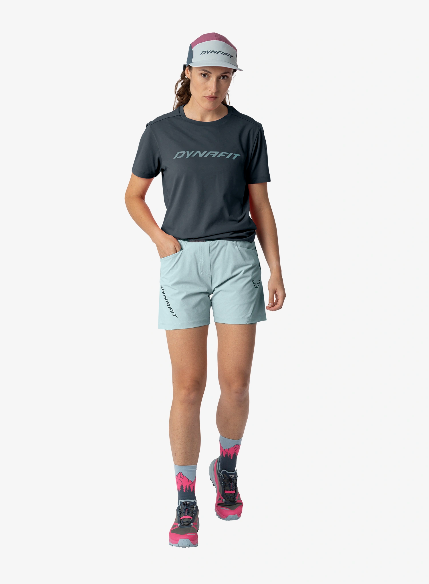 Ženske pohodniške kratke hlače Dynafit Traverse Hybrid Shorts - cloud blue