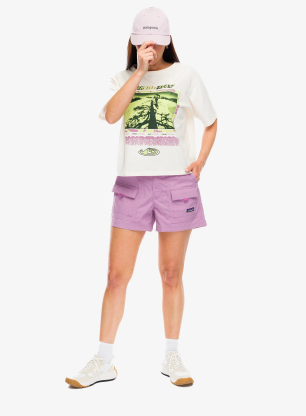 Ženske pohodniške kratke hlače Patagonia Outdoor Everyday Shorts - light violet